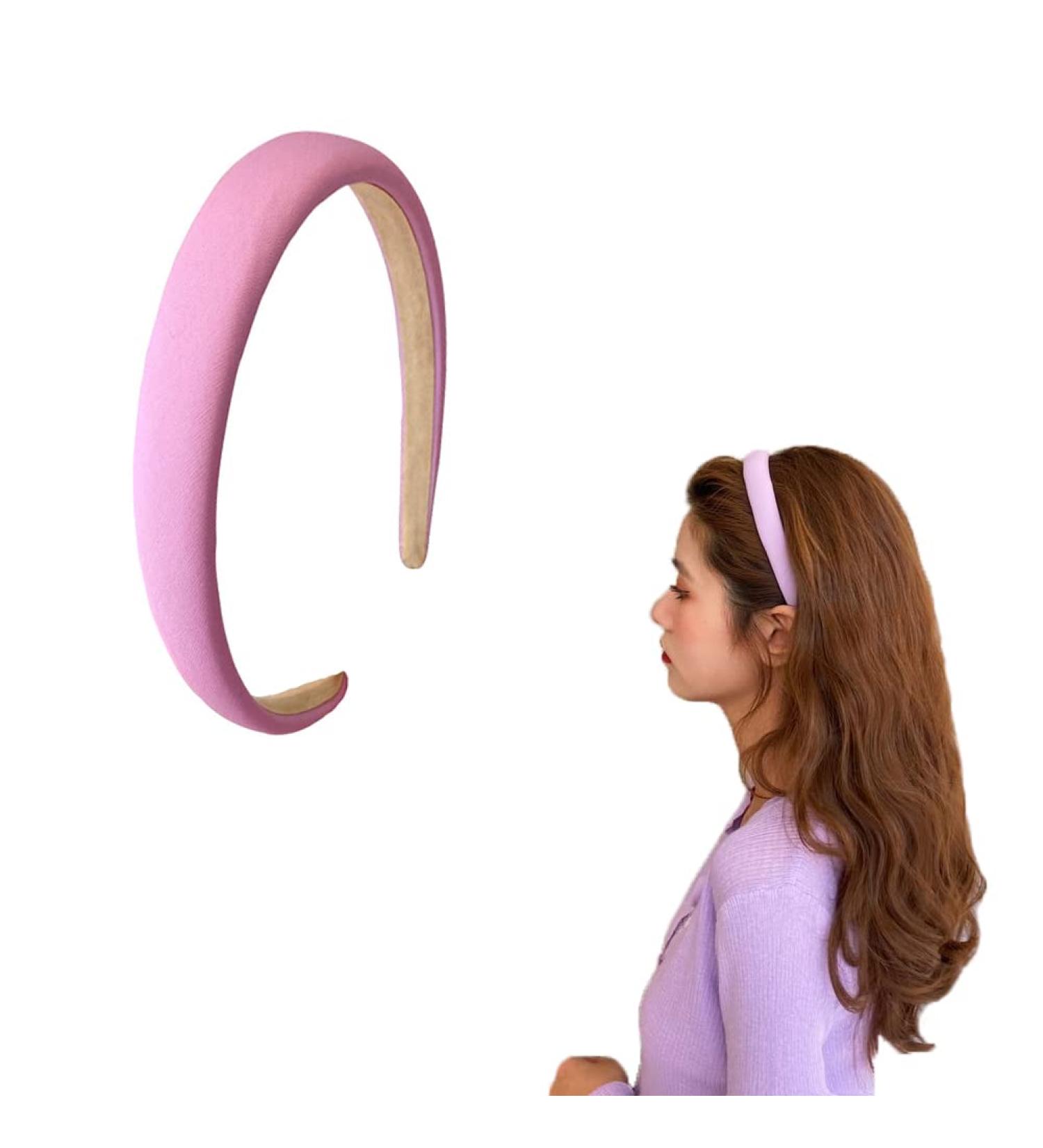 YALLNASL Chunky Padded Headband for Women - Purple Sponge Wide Hairband - Non Slip Puffy Soft Head Band for Girls - Buy Online on SooperMarket.com