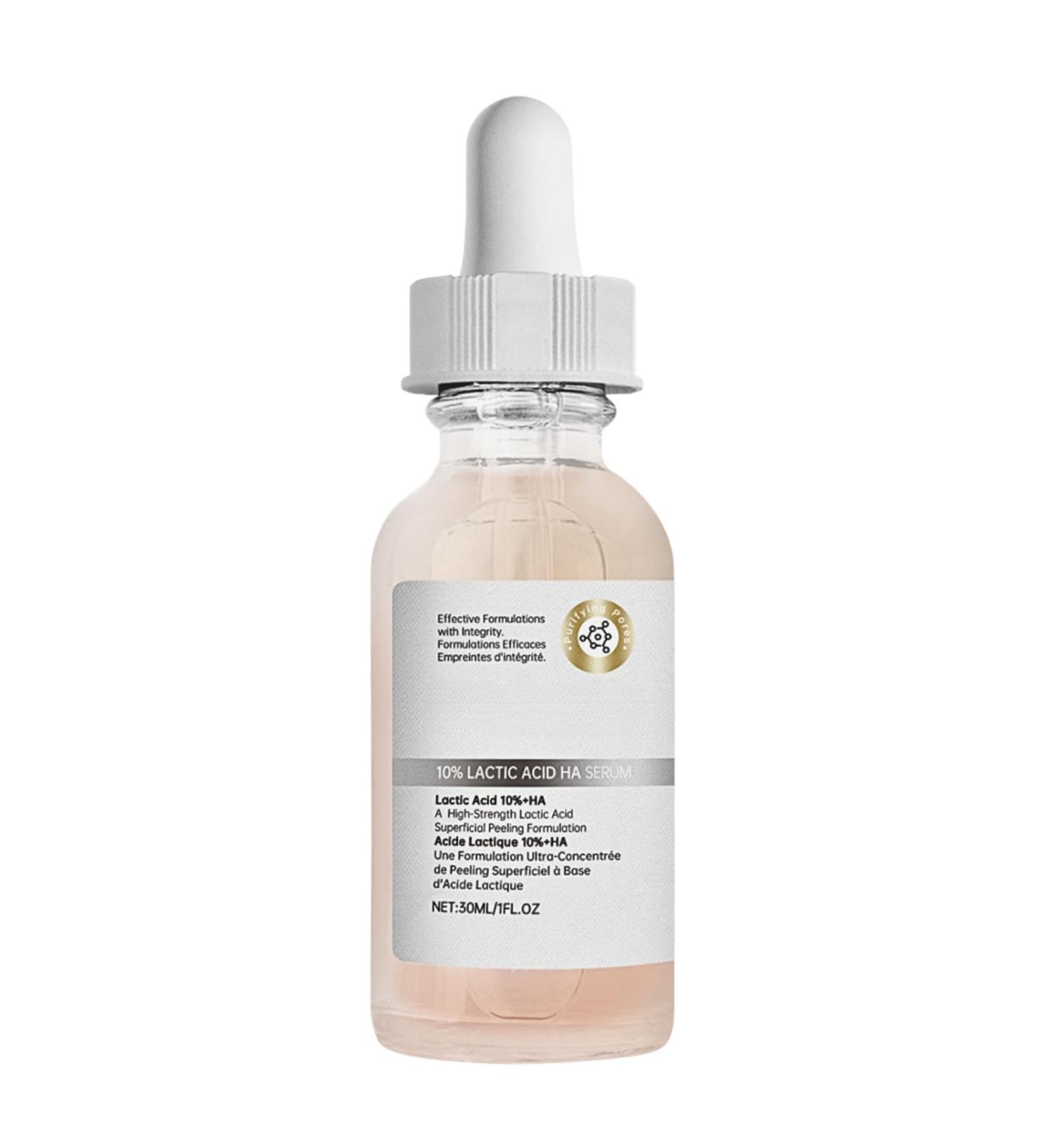 Lactic Acid 10% + HA Face Serum 10% Lactic Acid Serum Dark Spot Remover for Face Lactic Acid Face Moisturiser Pore Minimizer Hydrating Serum for Even Skin Tone Antioxidation Firming - Buy Online on SooperMarket.com