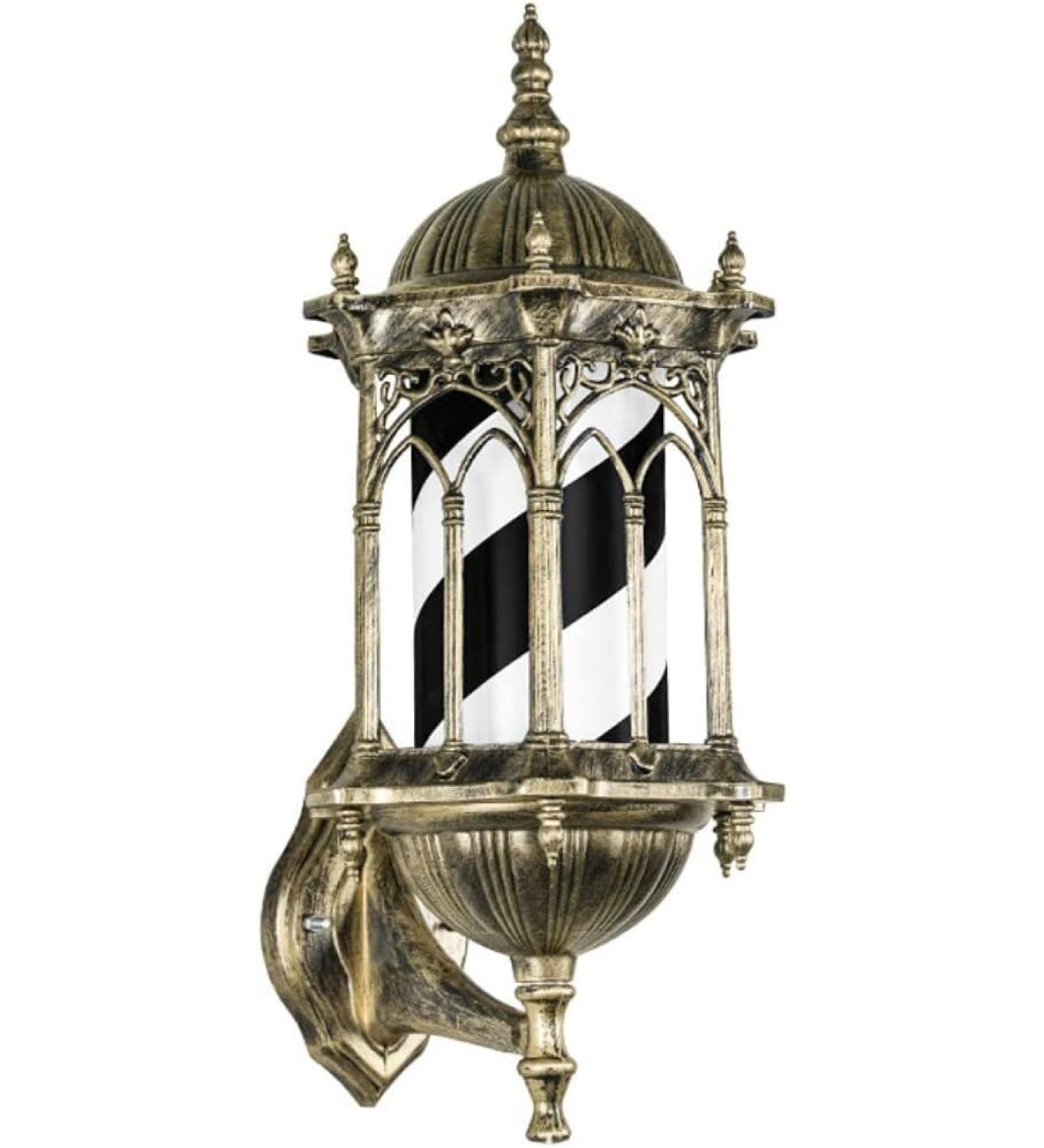 Barber Shop Pole Light Led Black White Stripes Illuminating Rotating Outdoor Waterproof Barber Shop Salon Sign Light Traditional Retro Waterproof Palace Wall Lamp - Buy Online on SooperMarket.com