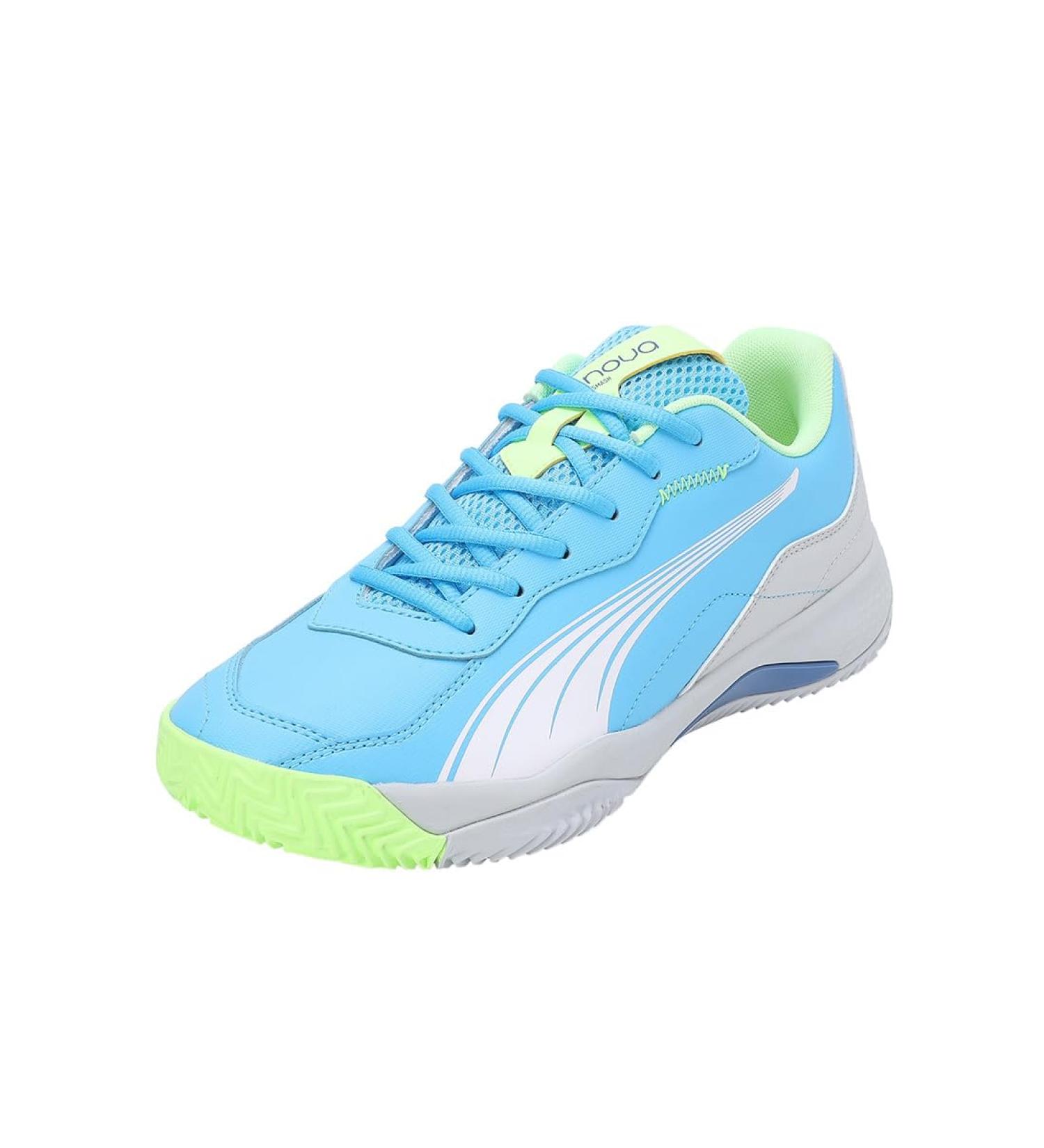 PUMA Unisex Nova Smash Tennis Shoe 44 EU - Luminous Blue Puma White & Glacial Gray - International Shipping Available - Buy Online on SooperMarket.com