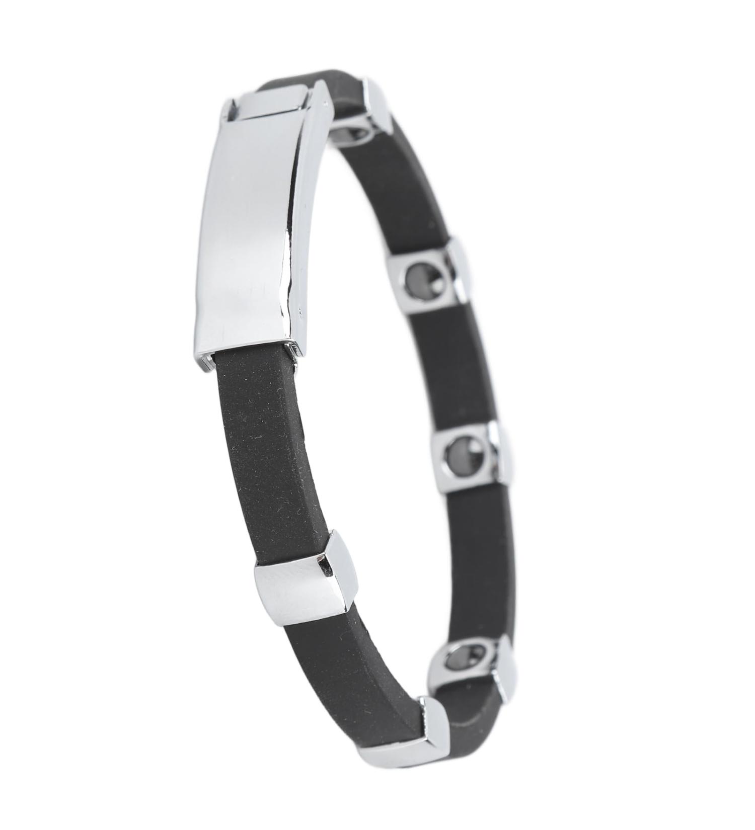 Magnetic Silicone Balance Bracelet - Waterproof Sport Style in Black | Boost Wellness & Performance - Buy Online on SooperMarket.com