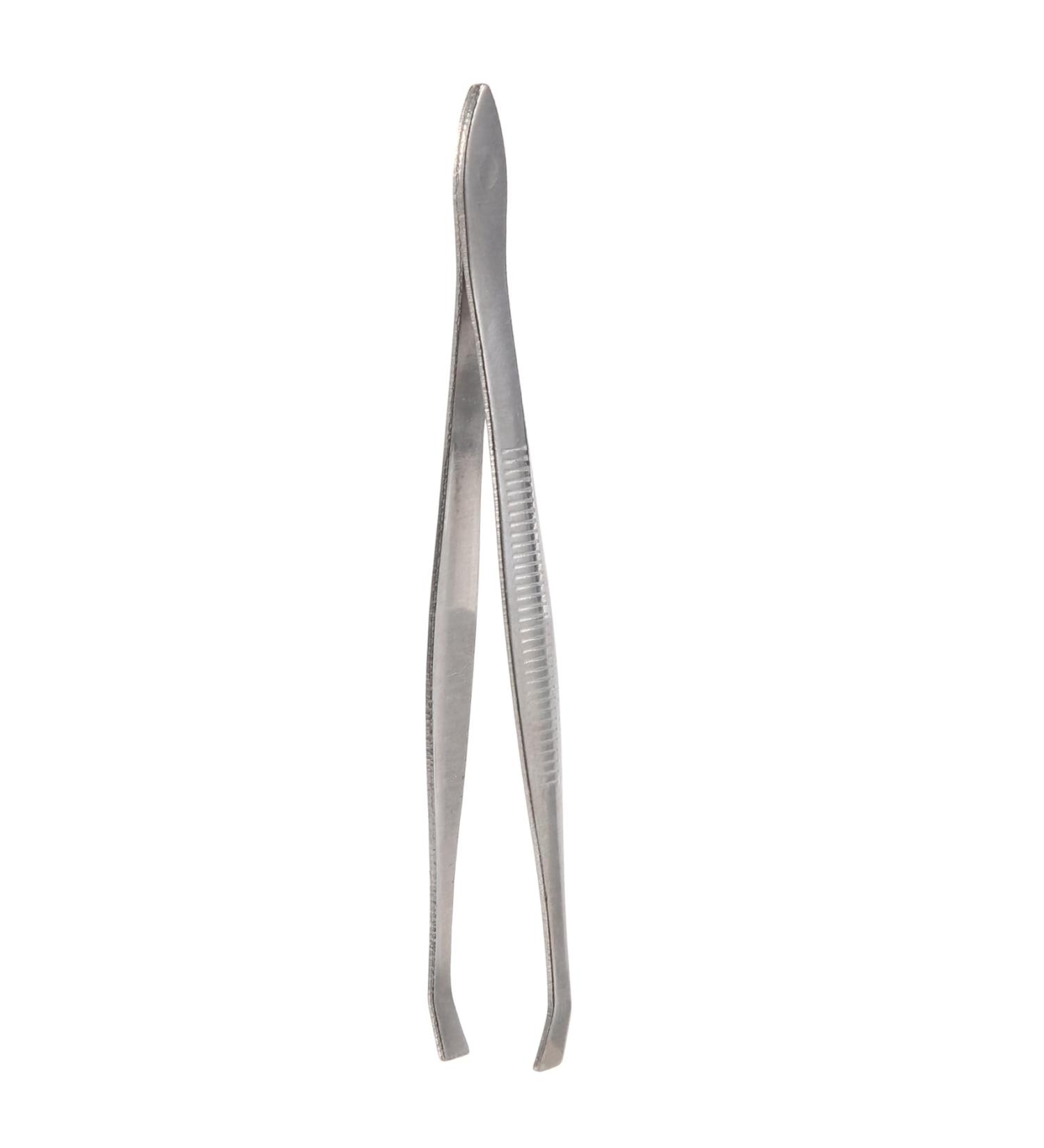 Yuuinnter Silver Tone Slanted Flat Tip Metal Hair Eyebrow Tweezer Cosmetic Tool for Lady - Buy Online on SooperMarket.com