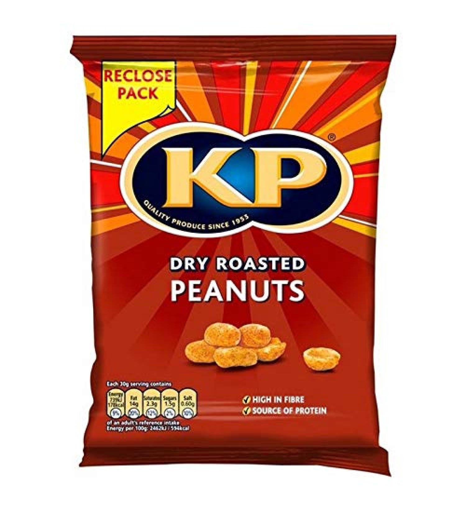 2X KP Dry Roasted Peanuts 250g