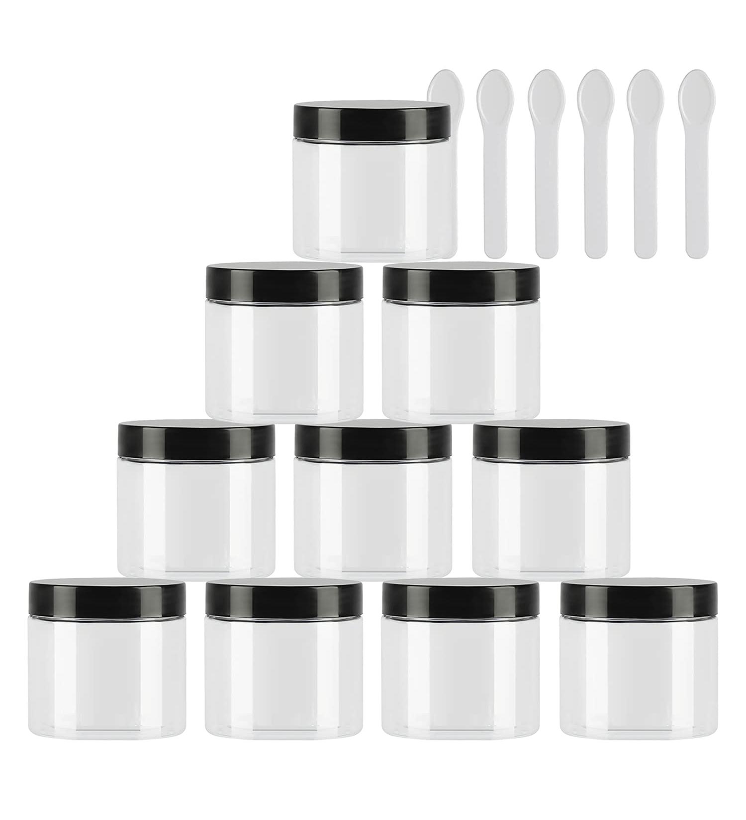 Shop Tianzd 12 Pieces Small 50ml Transparent Plastic Cream Can & Spatula Set - Ideal Cosmetic Containers for Creams & Makeup | International Shipping Available - Buy Online on SooperMarket.com