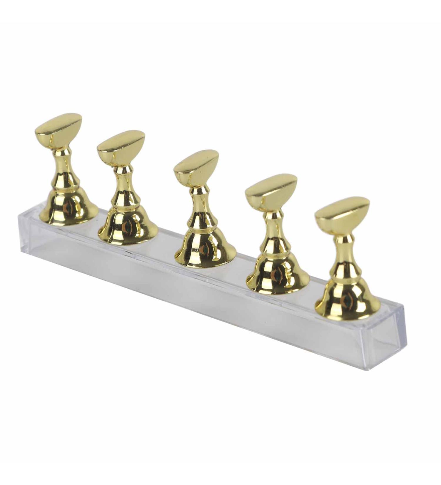Nail 14 9 2 Display Stand for False Nails Nail Art Practice Gold Magnetic Nail Shelf - Buy Online on SooperMarket.com