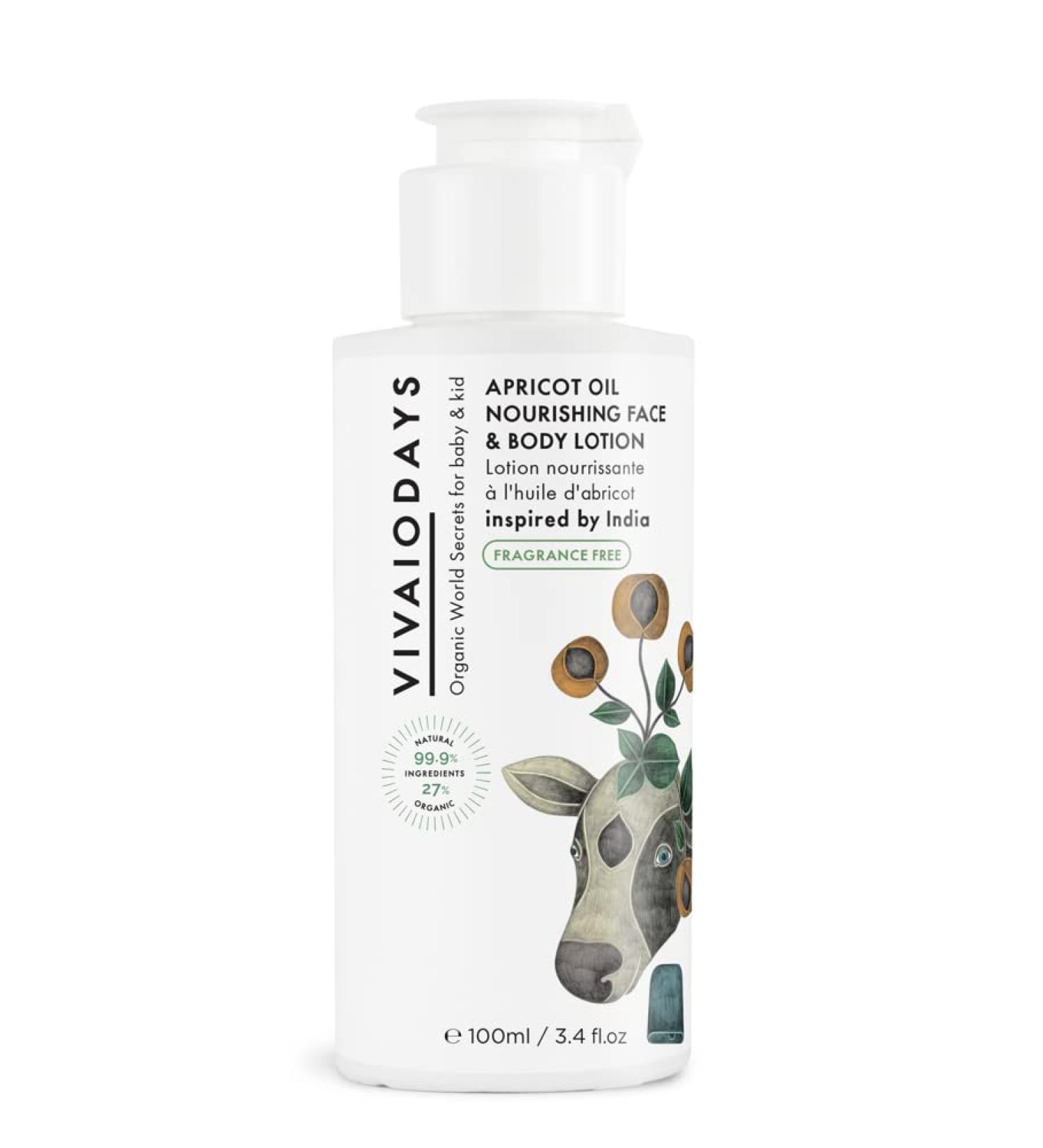 Fragrance-Free Apricot Oil Nourishing Face & Body Lotion - Hydrating Gentle Vegan Skincare for All Skin Types | International Shipping Available - Buy Online on SooperMarket.com