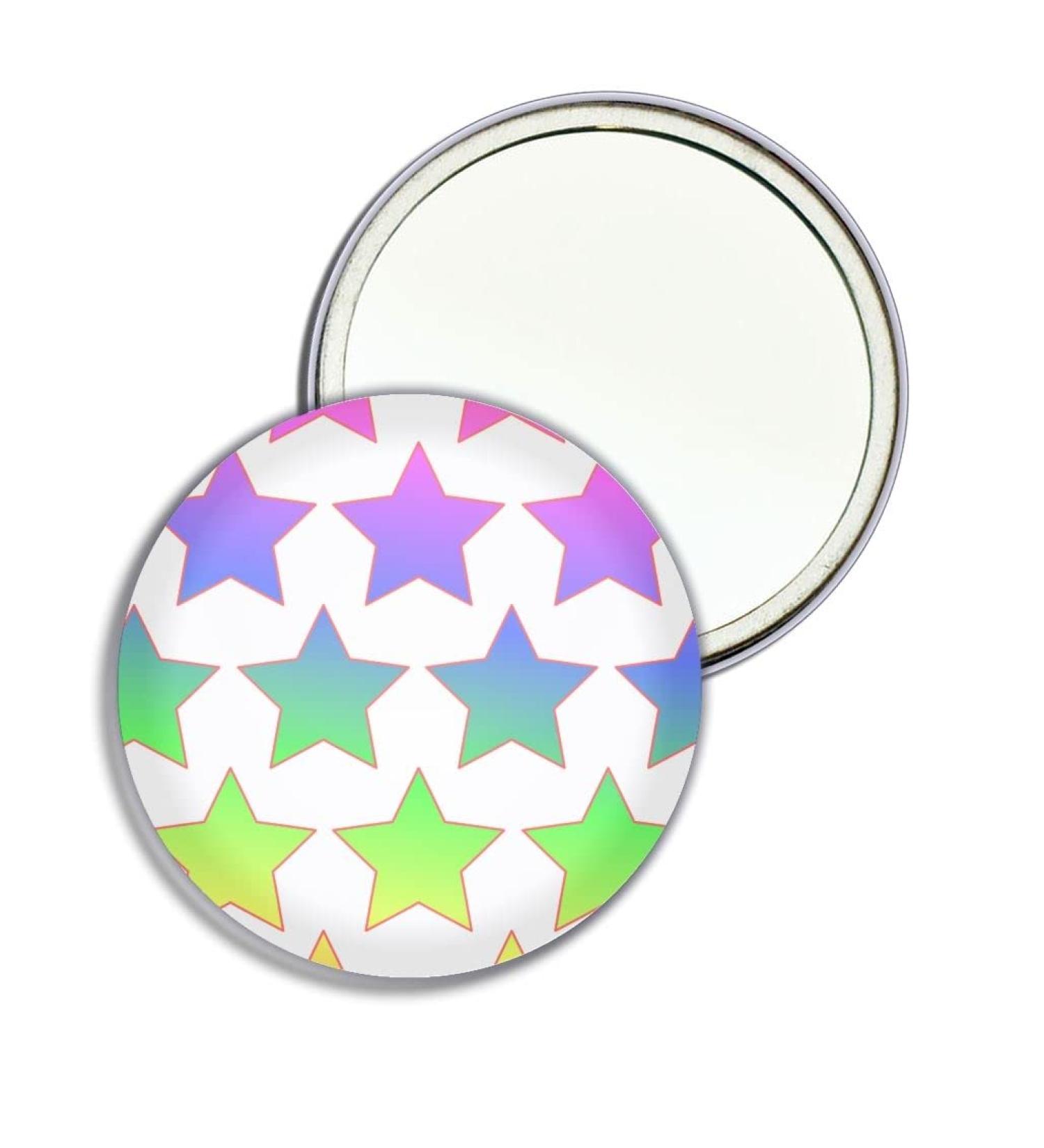 Rainbow Star Pattern - 77mm Round Compact Mirror - Buy Online on SooperMarket.com