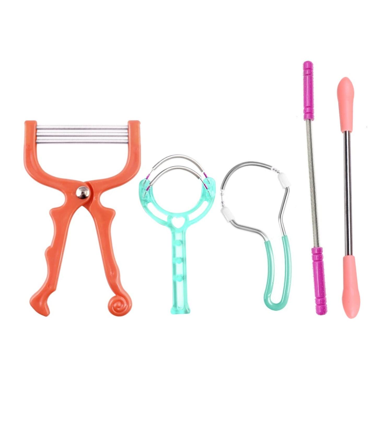 JZK 5X Facial Hair Remover Tool for Women and Men Spring Threading Tool for face Hair/Upper Lip Hair/Eyebrows Spring Facial epilator Manual Ladies Facial Fluff Remover - Buy Online on SooperMarket.com