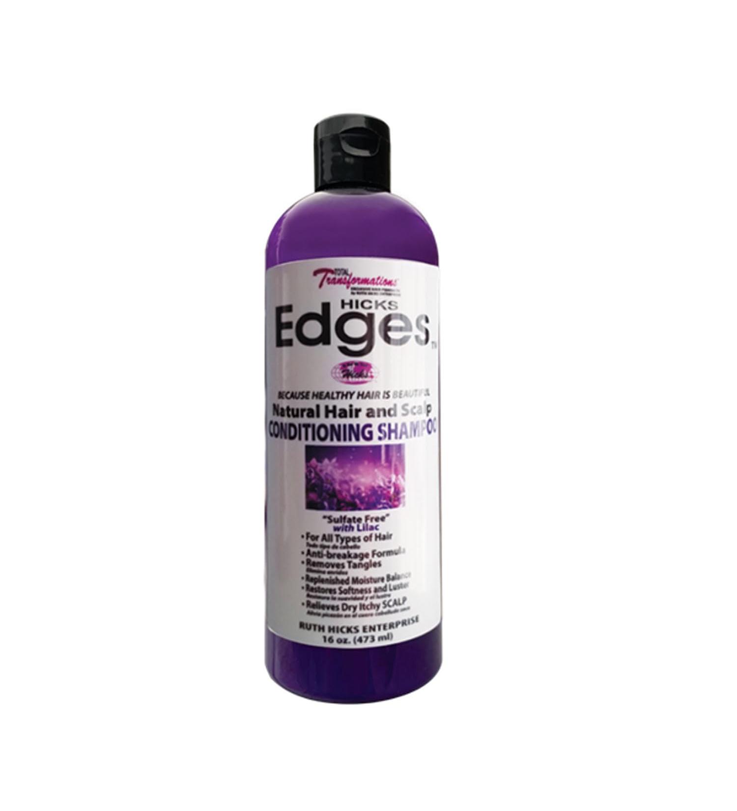 Hicks Edges Natural Hair & Scalp Conditioning Shampoo with Lilac - 16 oz | Shop Internationally for Healthy Hair - Buy Online on SooperMarket.com