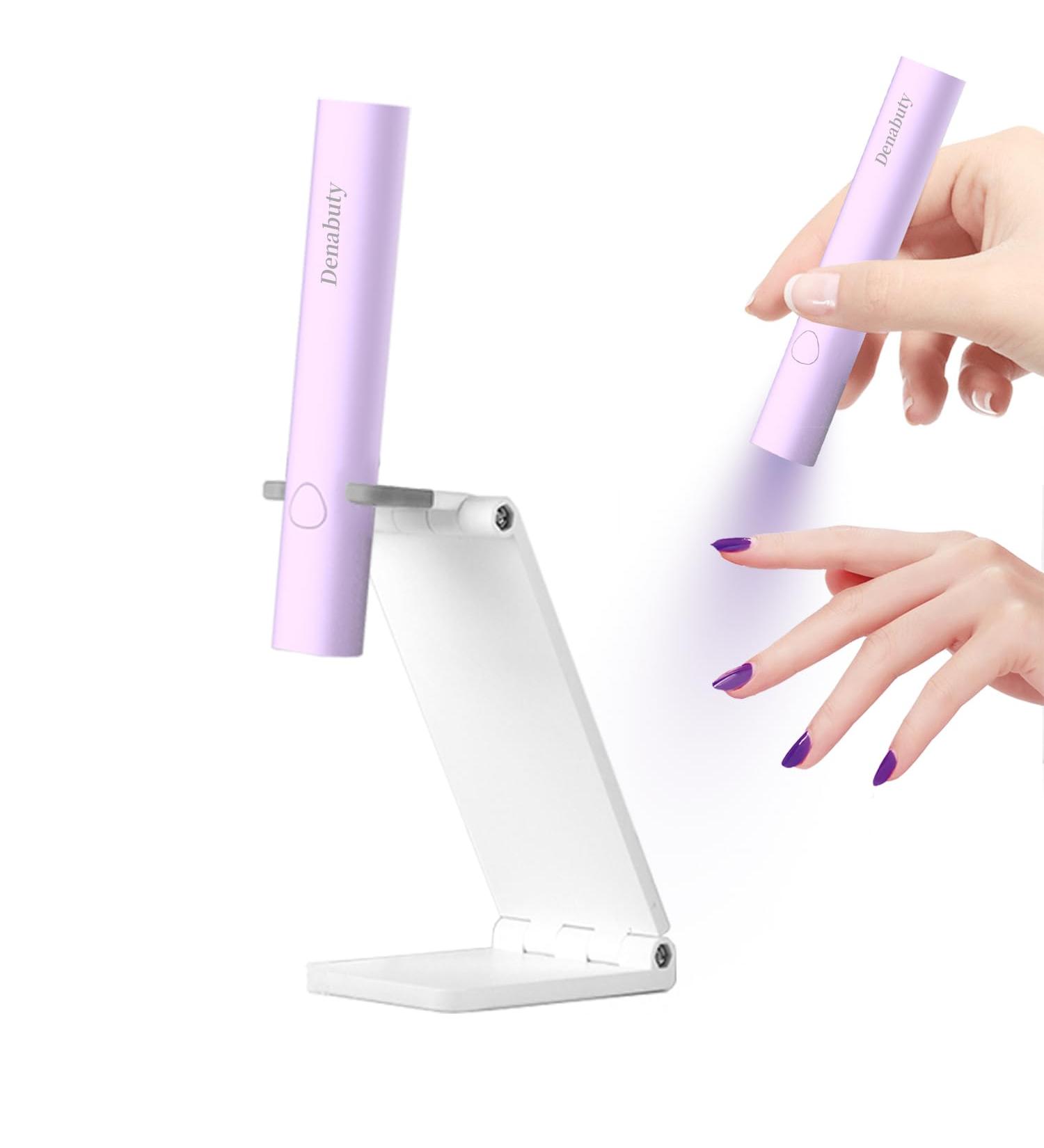 Denabuty Mini UV LED Nail Lamp - Portable Rechargeable Nail Dryer with 2 Timers for Fast Drying Violet - Gel Nails UV Light - Buy Online on SooperMarket.com