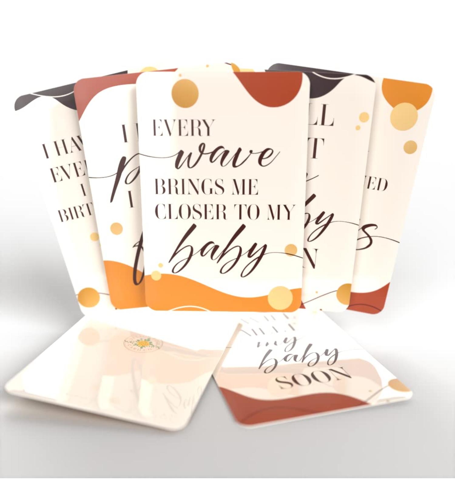 Premium Birthing Affirmation Cards - 24 Inspirational Cards for Pregnant Moms | Perfect Baby Shower Gifts & Labor Support - Buy Online on SooperMarket.com