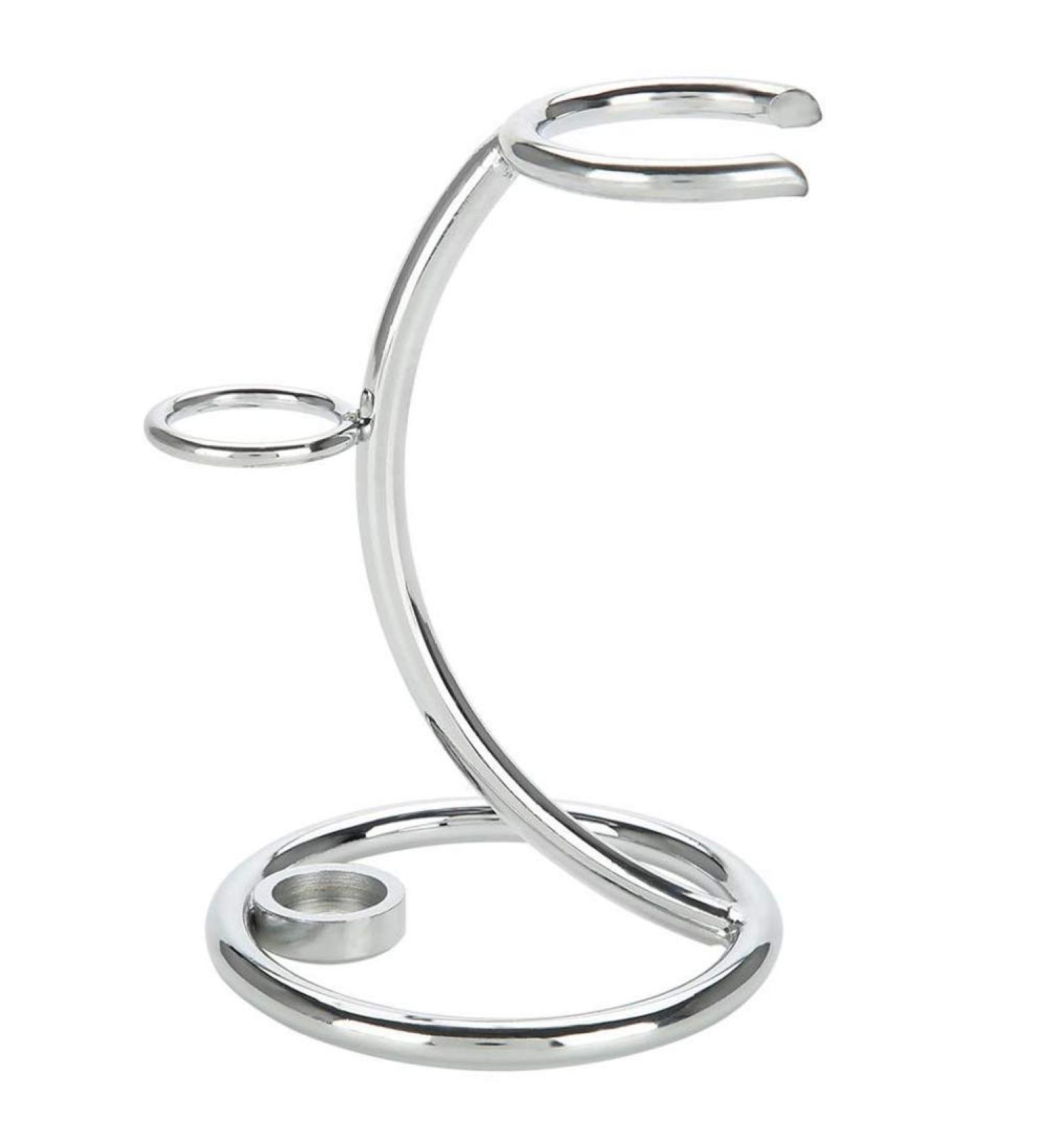 Premium Silver Stainless Steel Razor Holder Stand - Men's Shaving Brush & Razor Organizer Kit - Buy Online on SooperMarket.com
