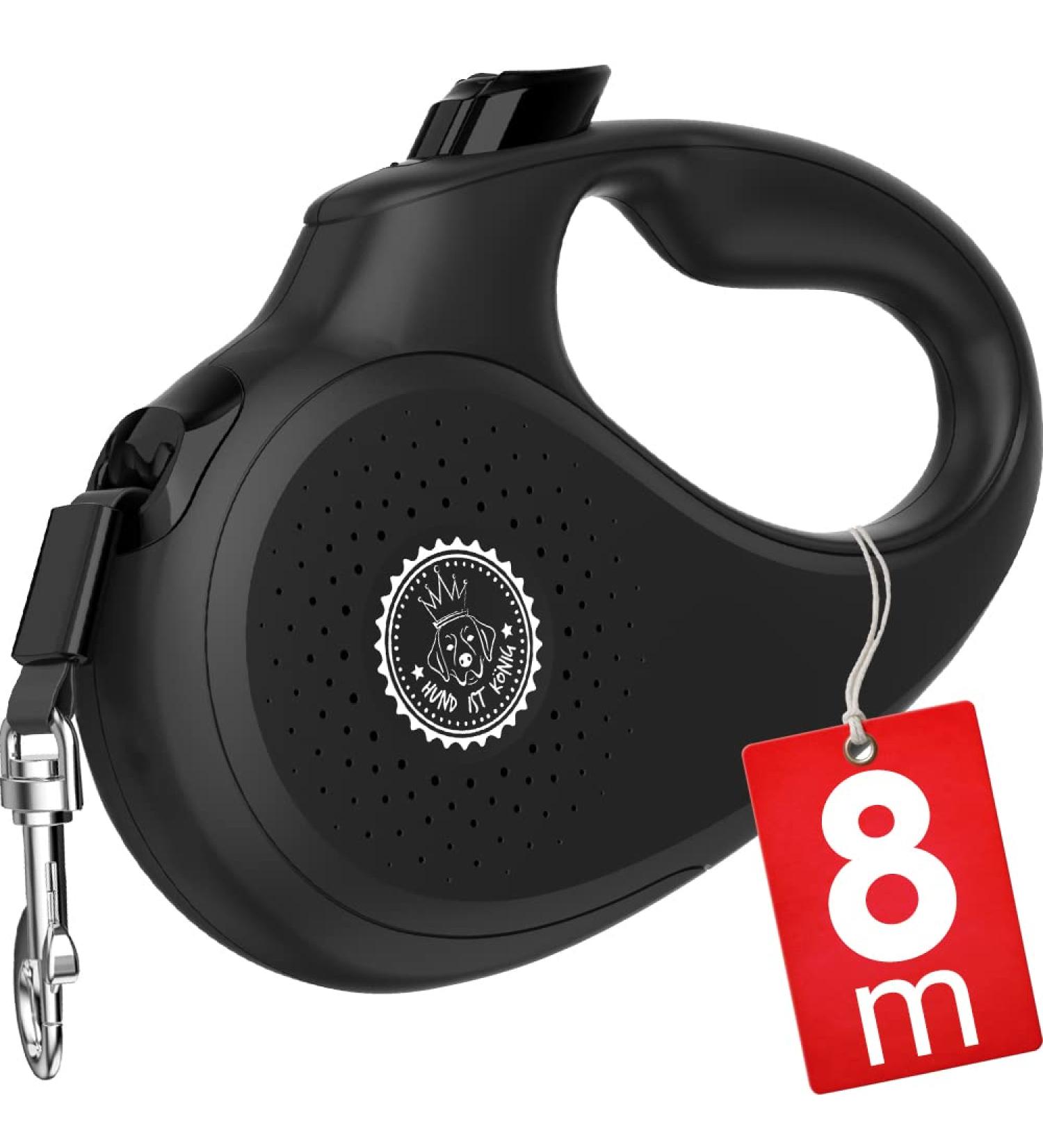 Dog is K nig 8m Roller Leash for Small & Large Dogs | High-Quality Extendable Dog Leash | Comfortable Handle | Robust & Durable | Smart Brake System | Up to 50kg - Night Black - Buy Online on SooperMarket.com
