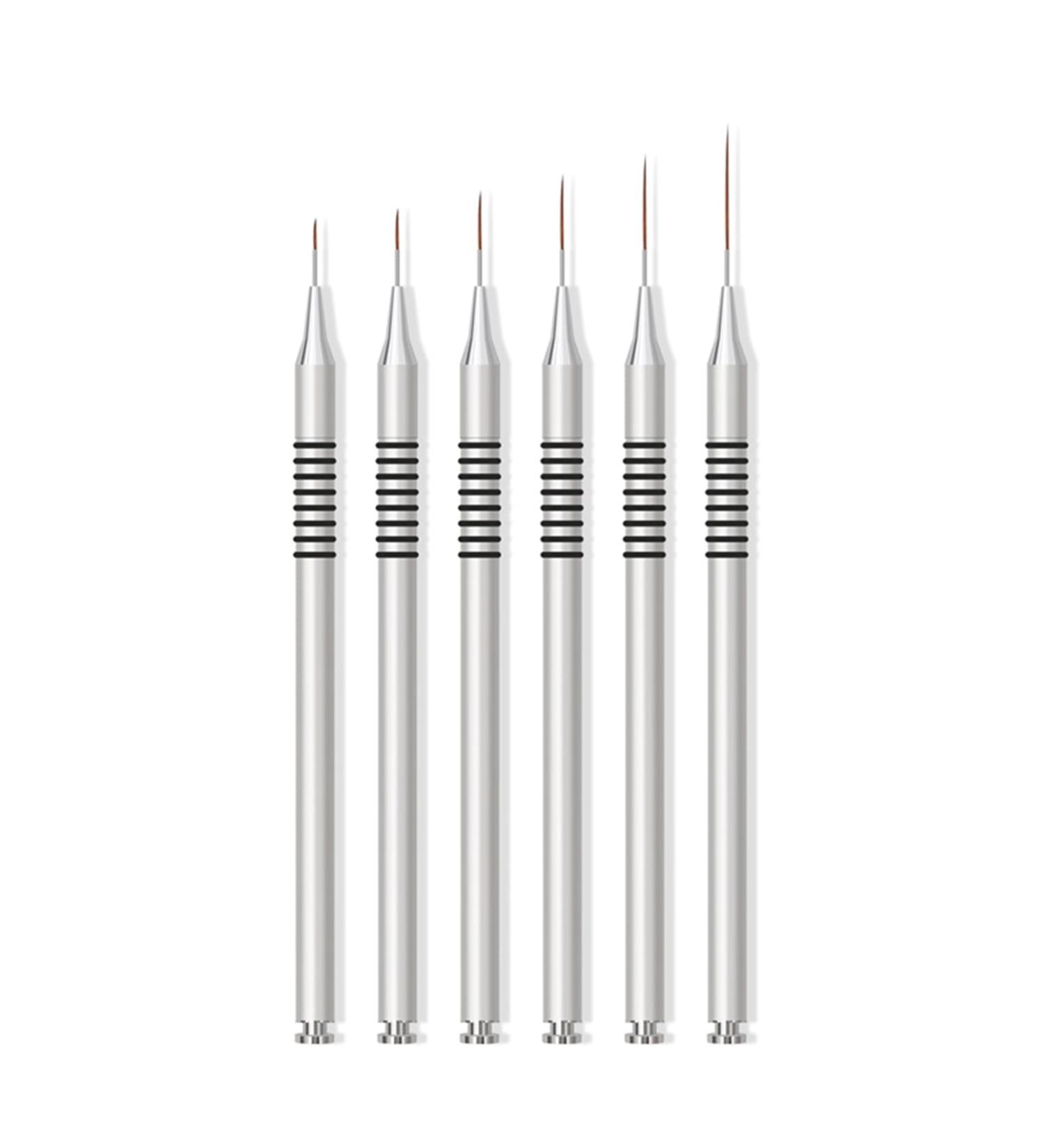 JSGHGDF 6Pcs Art Brush Striping Thin Long Line Dotting Drawing Pen Gel Polish Painting Metal Handle Striper - Buy Online on SooperMarket.com