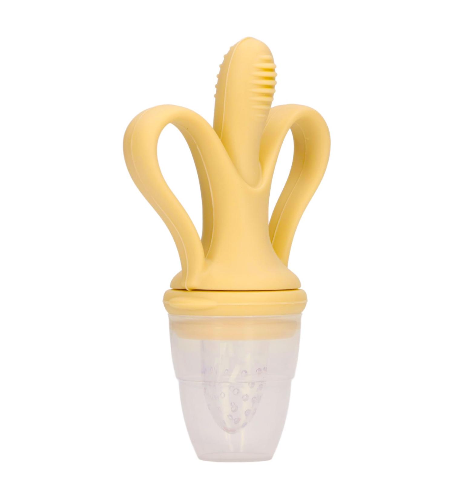 Soft Baby Fruit Feed Pacifier - Yellow Massage Rubber for Newborns | Improves Hand-Eye Coordination | International Shipping - Buy Online on SooperMarket.com