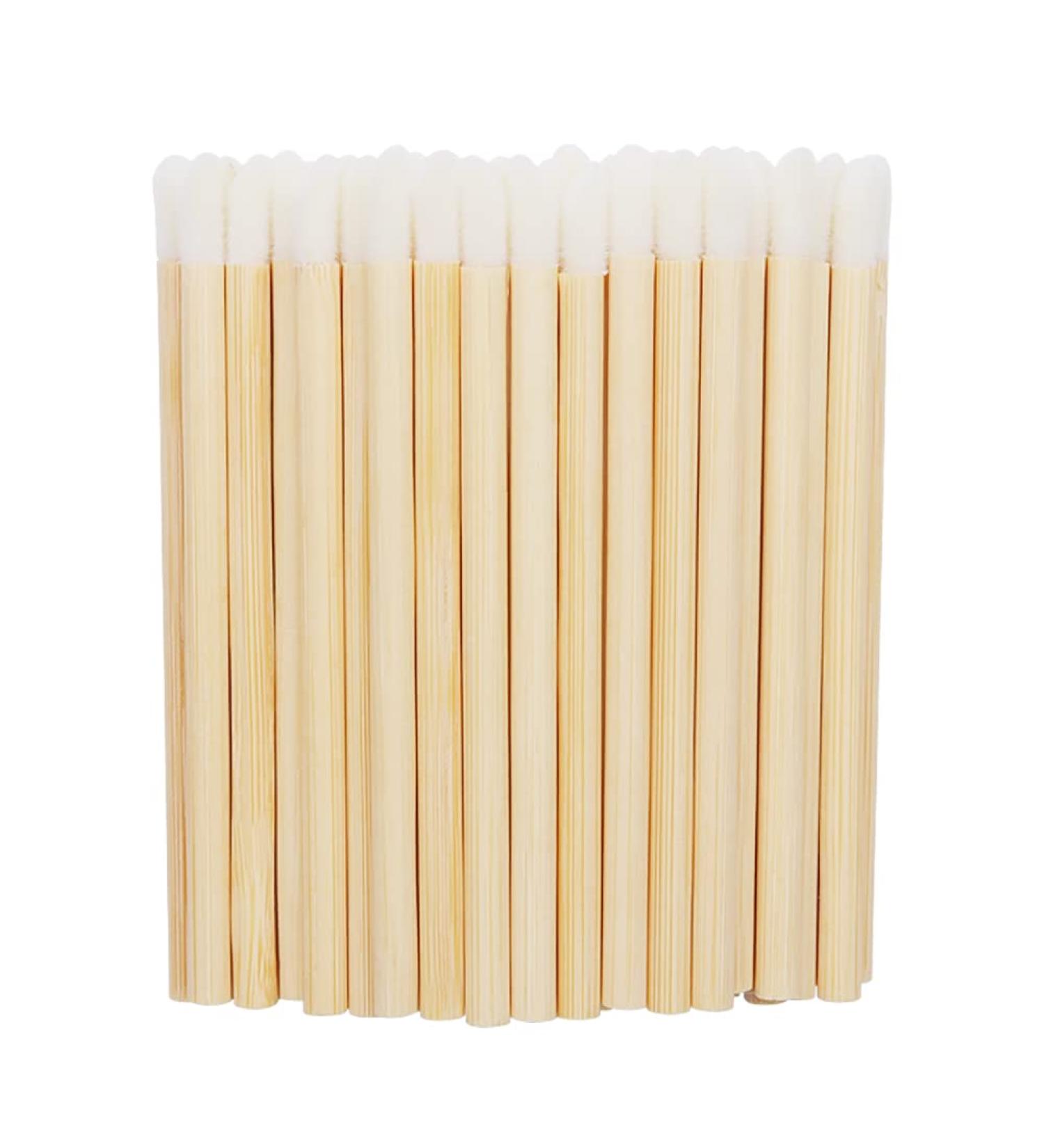 50 Pcs Lip Brushes Lip Gloss Wands Lipstick Brush Applicators Lipstick Testers Sticks Makeup Applicator Beauty Tool with Wooden Handle - Buy Online on SooperMarket.com