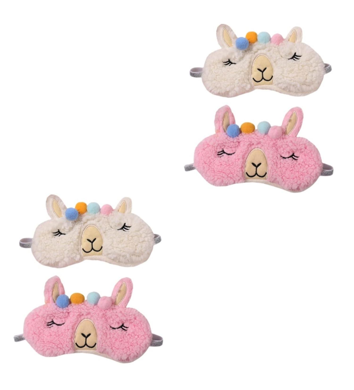 Gatuida 4 Pcs Sherpa Fleece Eye Masks | Cozy Sleep Masks for Adults & Kids | Travel Blindfolds & Eye Patches - Buy Online on SooperMarket.com