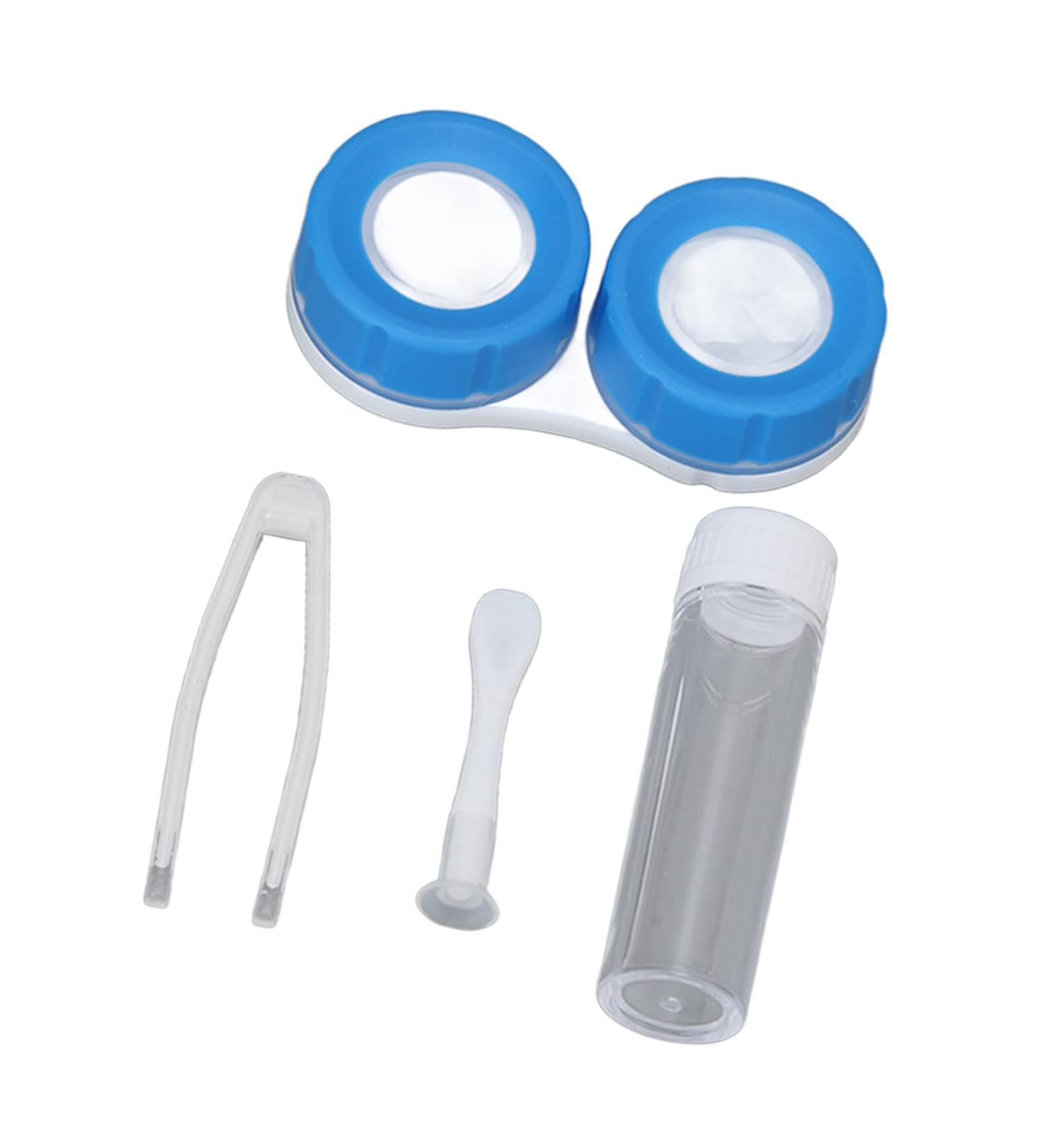 Contact Lens Case Kit Dustproof Waterproof Cute Little Duck Portable Plastic Material Contact Lens Box with Wearing Stick for Travel for Woman Blue - Buy Online on SooperMarket.com