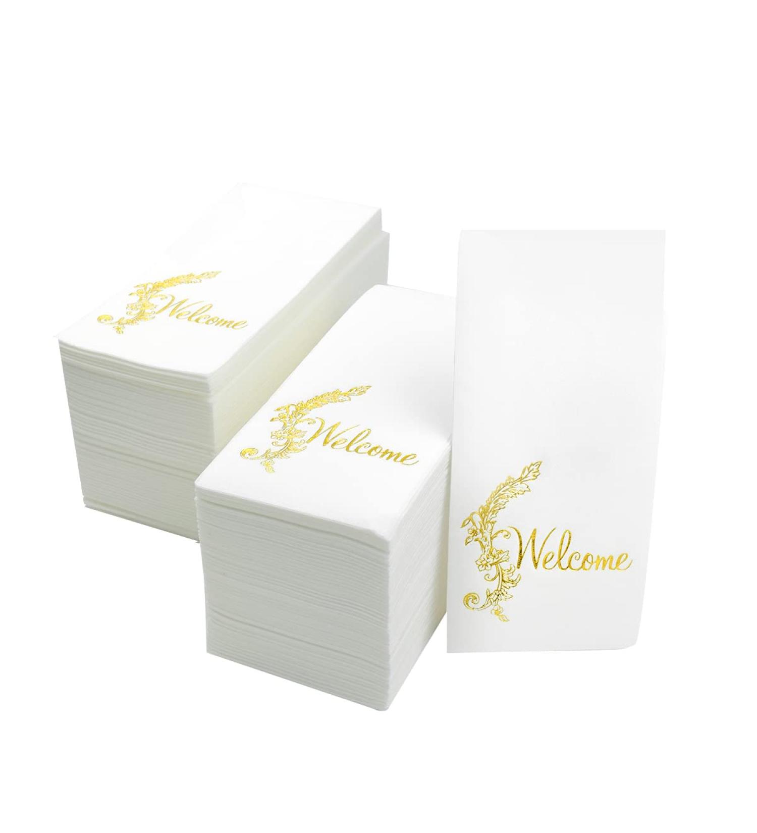 LEKOCH 100 PCS Disposable Letter Napkins | Premium Airlaid White Wedding Napkins (43x30) - Stylish & High-Quality Event Essentials - Buy Online on SooperMarket.com