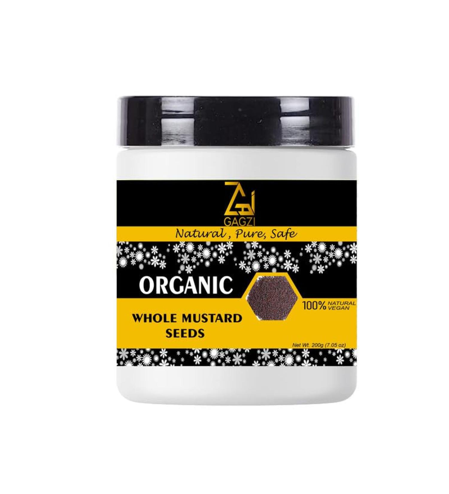 GAGZI All Natural Organic Spices Whole Mustard Seed 200 Gram (Packing May Be Vary) Pack Of 1 200 Gram 7.05 oz