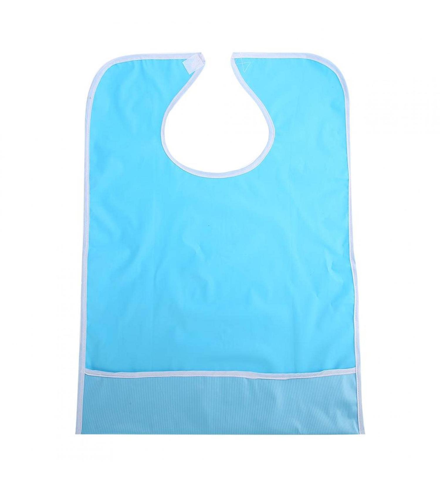 Eating Bib Waterproof Adult Elder Mealtime Eating Bib Clothes Clothing Protector Dining Aid Make Dining Easier(Light Blue) - Buy Online on SooperMarket.com