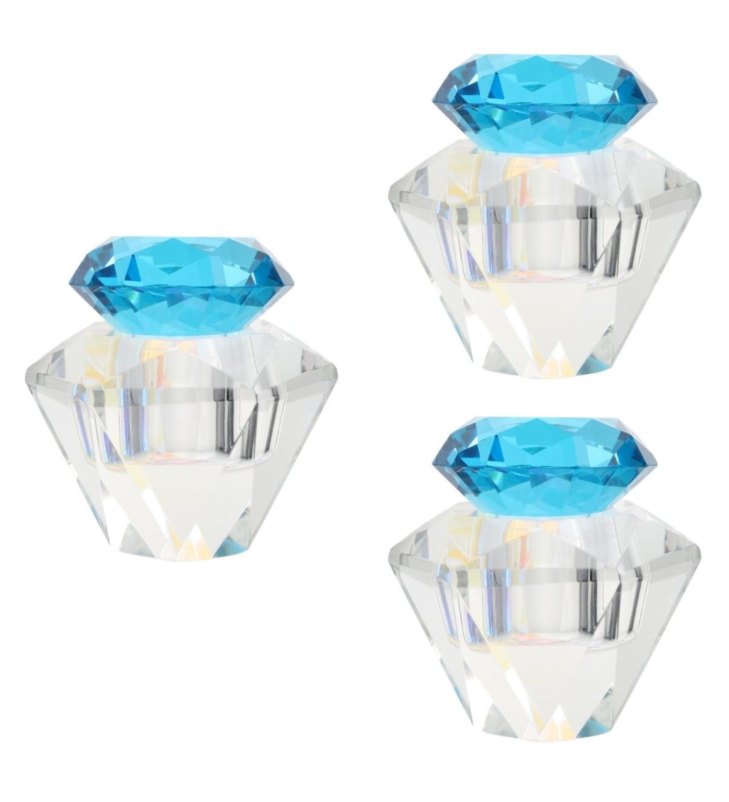 FRCOLOR 3 Pcs Nail Art Crystal Cup Glass Containers with Lids Glass Tumbler Clear Cups Glass Diamond Dappen Dish Crystal Dappen Dish Nail Dappen Dish Manicure White Crystal Vegetable Bowl 5.5x5.5cmx3pcs Bluex3pcs - Buy Online on SooperMarket.com