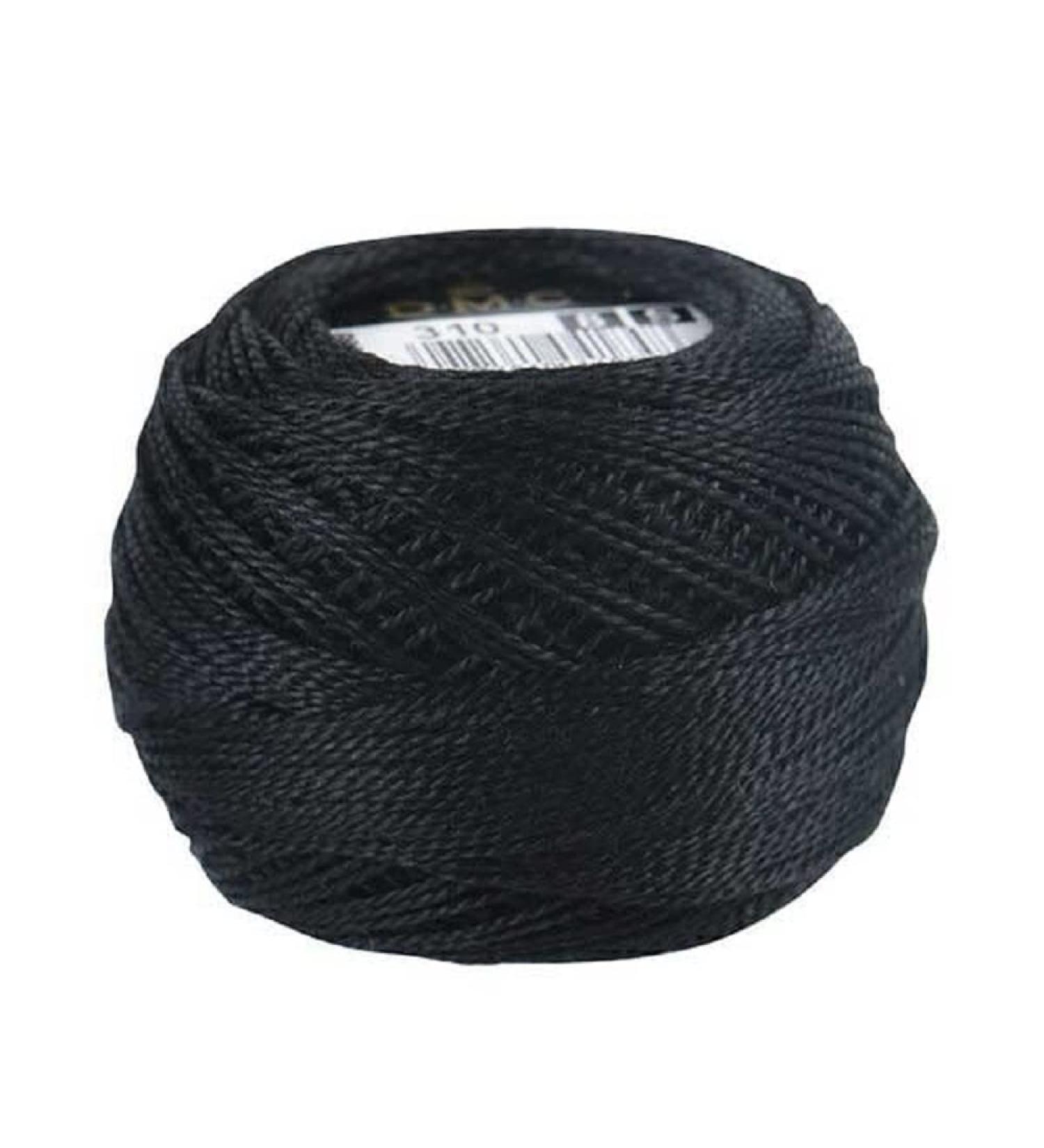 DMC 116 8-310 Pearl Cotton Thread Balls  Black  Size 8