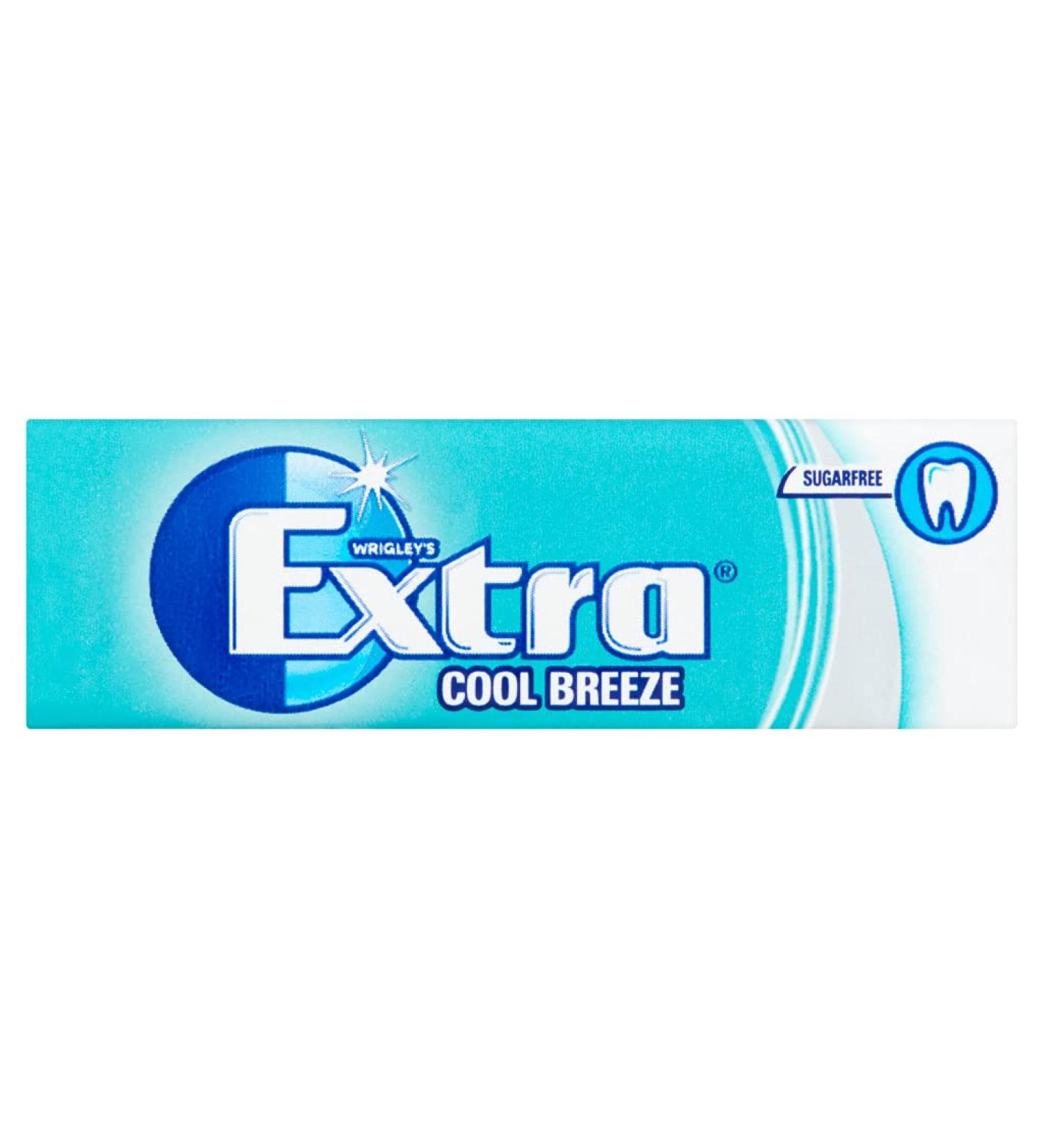 Wrigley's Extra Cool Breeze Chewing Gum Sugar Free 10 Pieces 14g