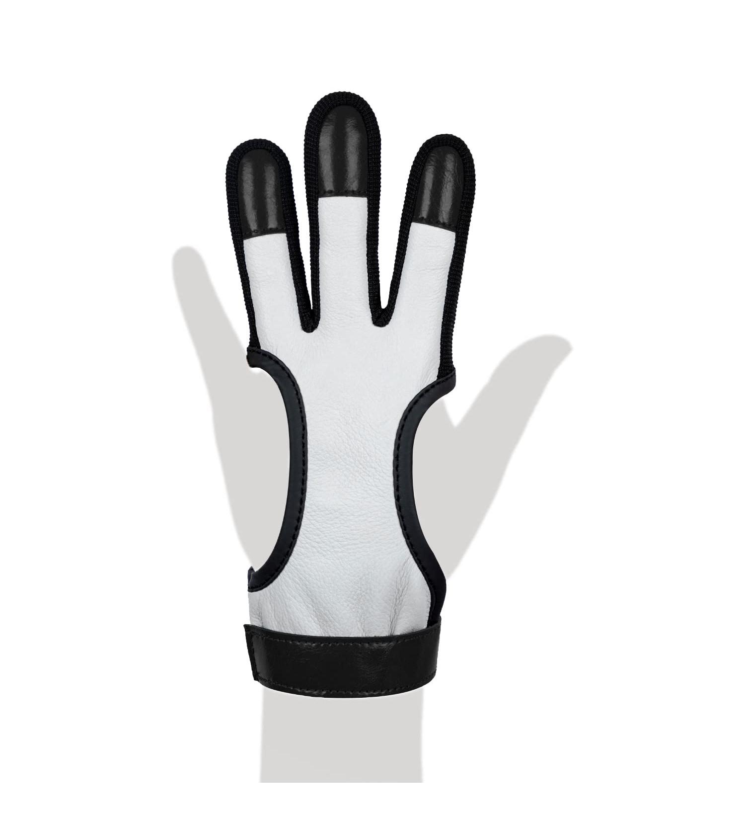 VISEMAN Genuine Leather Archery Finger Guard Gloves - Compound Recurve Bow & Arrow Protector | Outdoor Hunting Gear - Small Black - Buy Online on SooperMarket.com