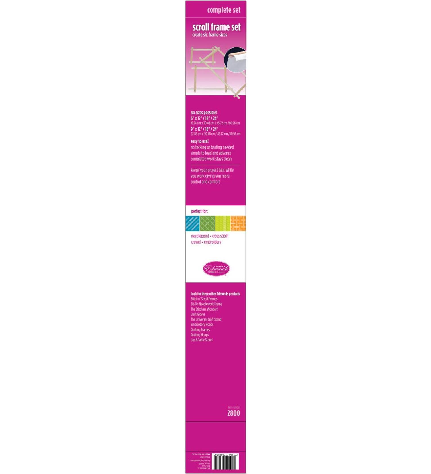 Frank A. Edmunds Split Rail Scroll Frame Set 2800 - Premium Quality for Embroidery and Cross-Stitch Projects - Buy Online on SooperMarket.com