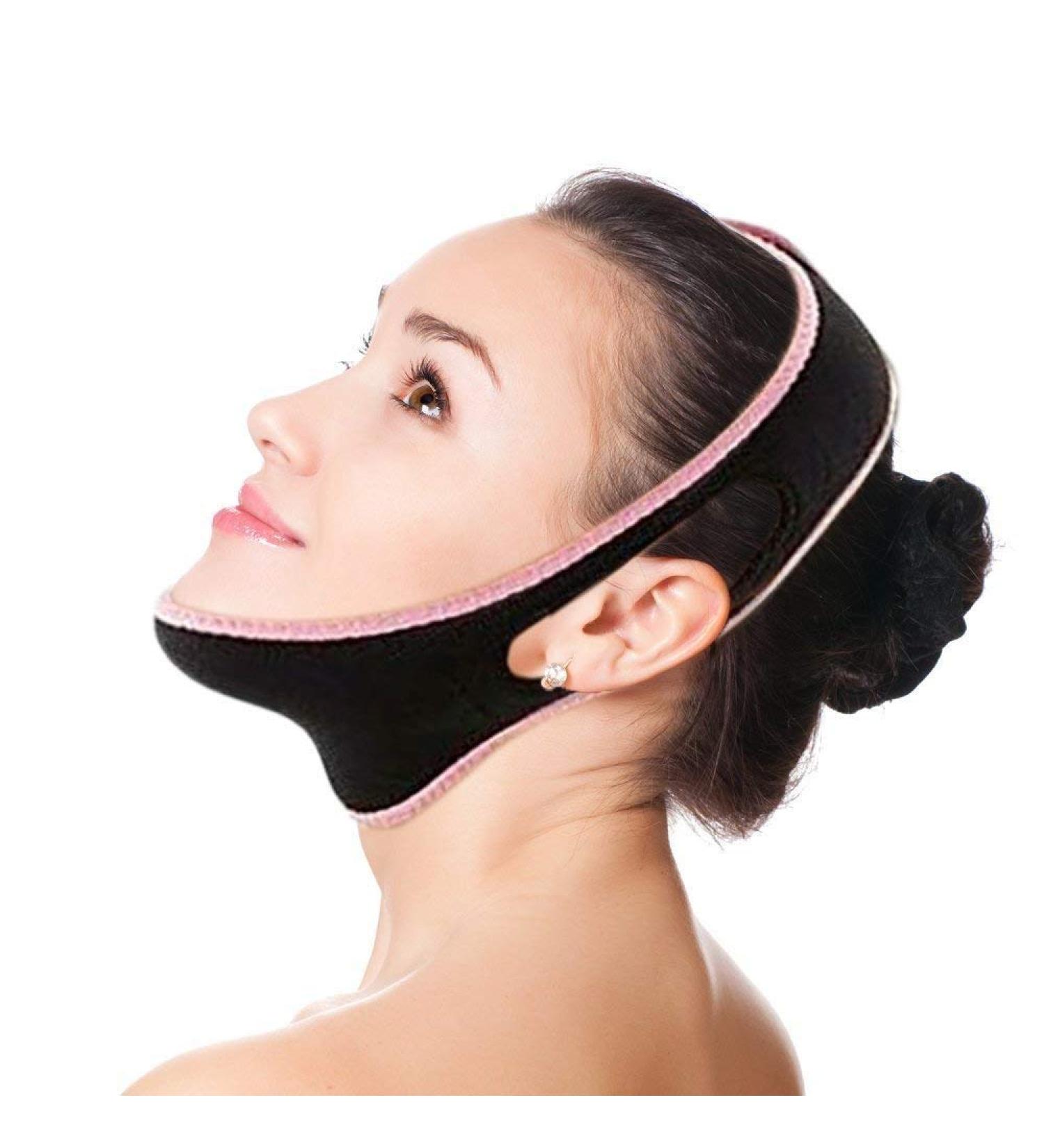 Alayna V Line Face Slimming Mask Chin Lifting Belt - Medium | Double Chin Reducer | Face Lift V Shaped Contour Strap | Anti-Wrinkle Chin Up Patch | Reusable - Pack of 1 - Buy Online on SooperMarket.com