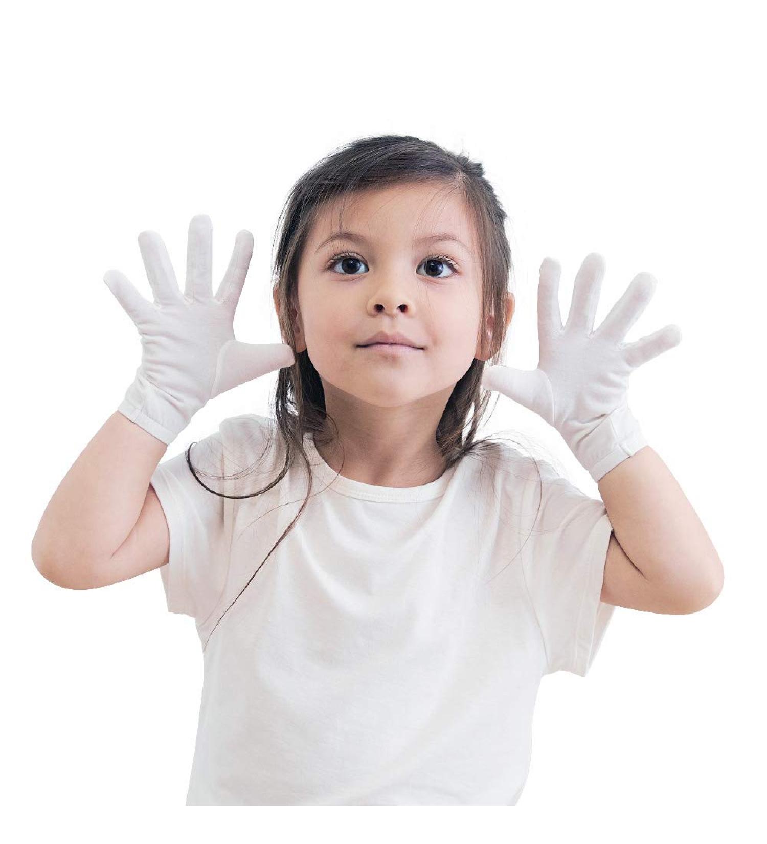 Edenswear Tencel Moisturizing Gloves for Children with Zinc & Eczema - Size M White | Soothing Relief for Sensitive Skin - Buy Online on SooperMarket.com
