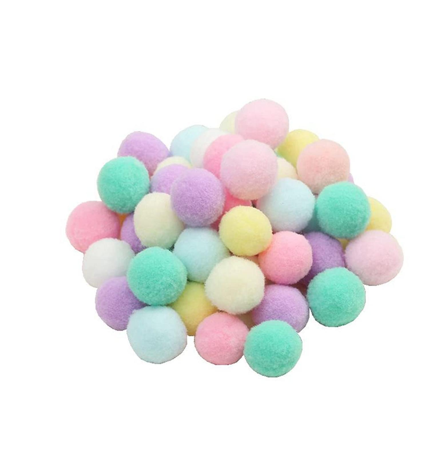 100pcs 1 inch Mix Colorful Craft Pom Poms Balls for Hobby Supplies and DIY Creative Crafts  Party Decorations