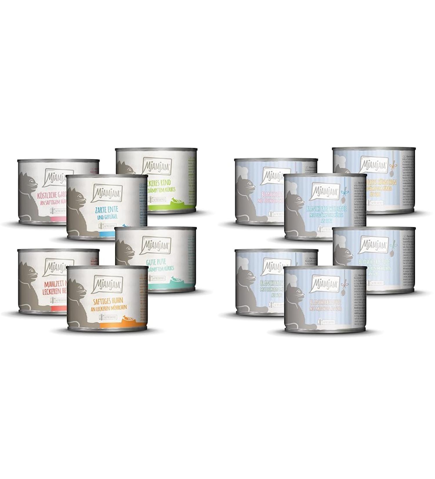 Mjamjam Premium Wet Food for Cats - Trial & Tasting Packs (6x200g & 6x185g) - Grain-Free Extra Meat Bundle - International Shipping - Buy Online on SooperMarket.com