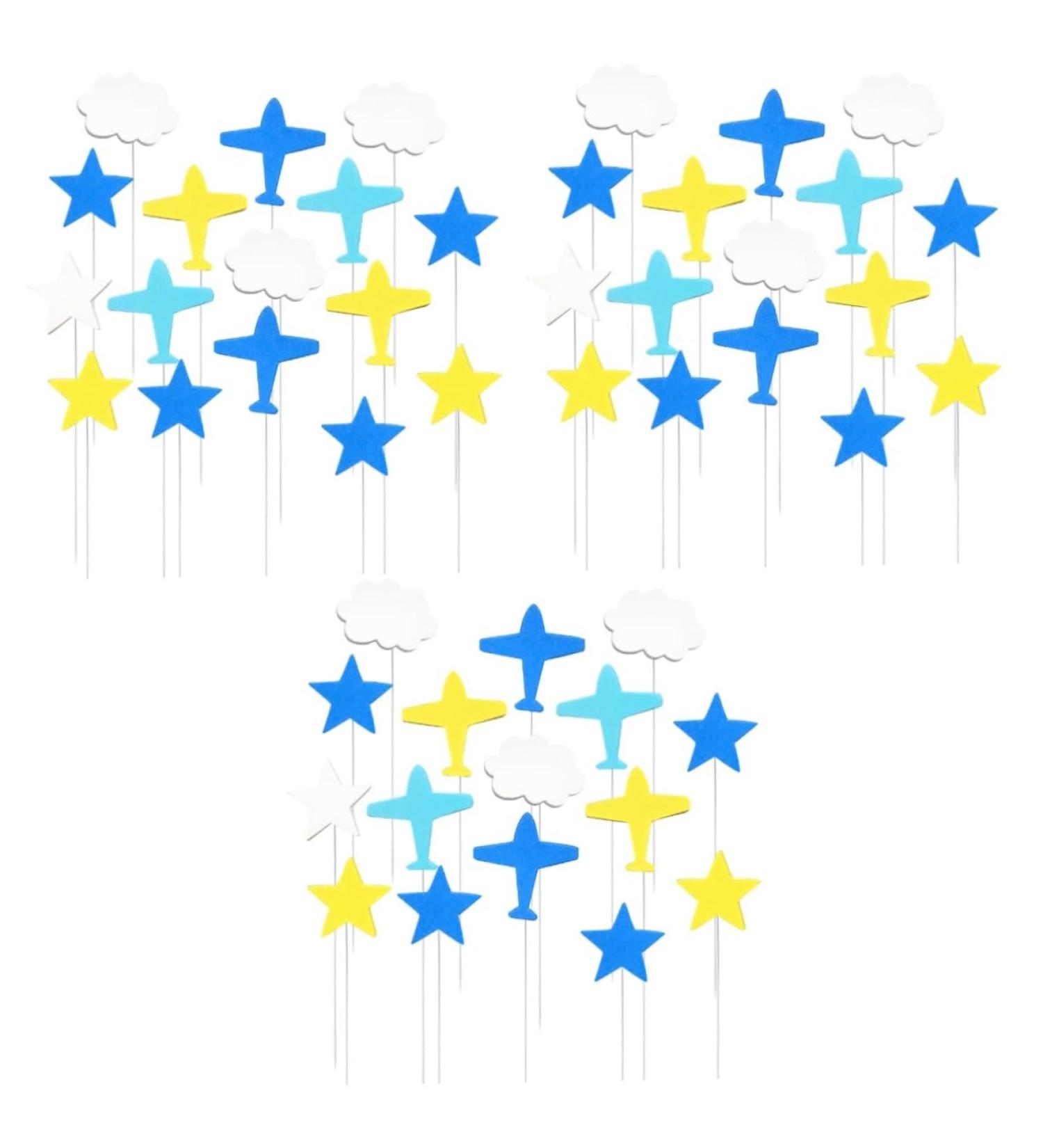 Alipis 48 Pcs Plane Cake Toppers Birthday Party Plane Cupcake Toppers Capacillos Para Cupcake Iron Wire Cake Picks Cupcake Party Picks Decor Cloud Cupcake Toppers Baby Dessert Airplane - Buy Online on SooperMarket.com