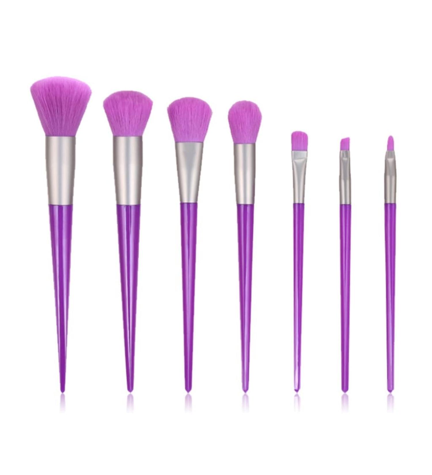 7 Fluorescent Diamond Powder Makeup Brushes Set | Eye Shadow Beauty Tools - White Dinosaur Doodle Design - Buy Online on SooperMarket.com