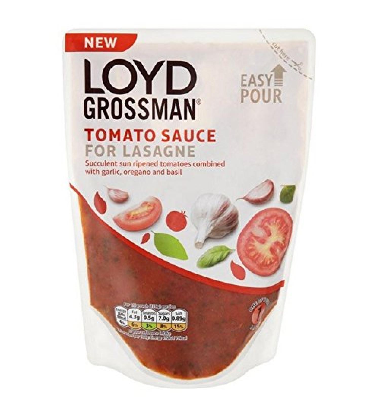 Loyd Grossman Tomato Lasagne Sauce 380g (Pack of 4)