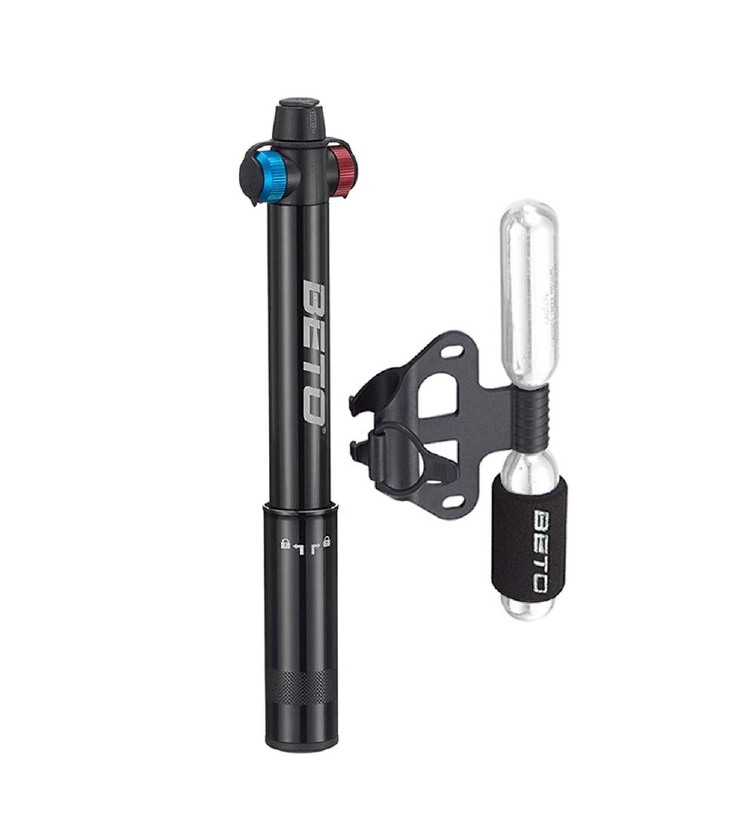 Mini Bike Pump with CO2 Inflator - Dual Mode Hand Pump - Portable Tire Pump for Presta/Schrader Valves (Style A) - Buy Online on SooperMarket.com
