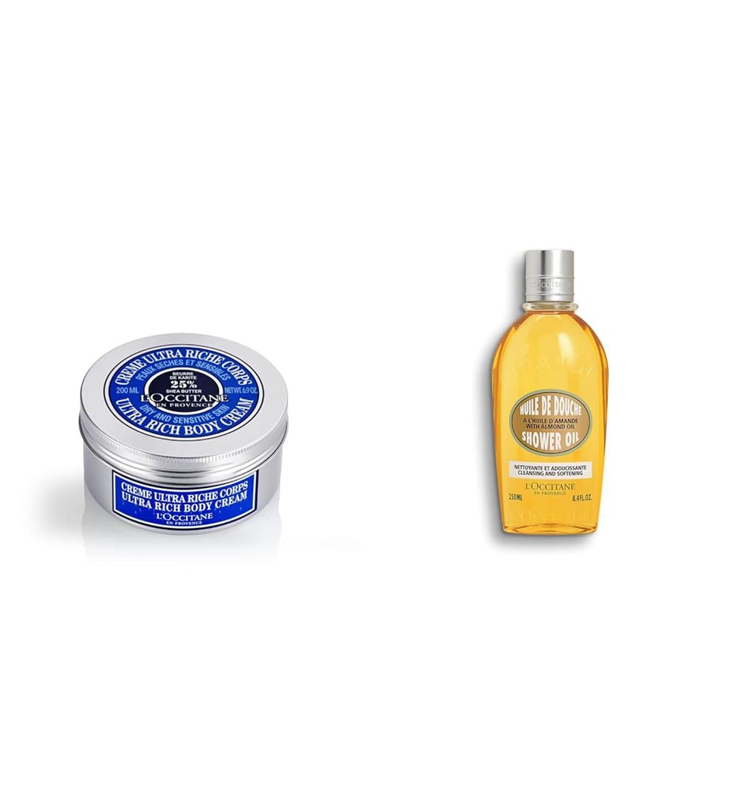 L'Occitane Ultra Rich Body Cream & Shower Oil Bundle | Nourishing Moisturizer for Soft Skin - International Shipping Available - Buy Online on SooperMarket.com