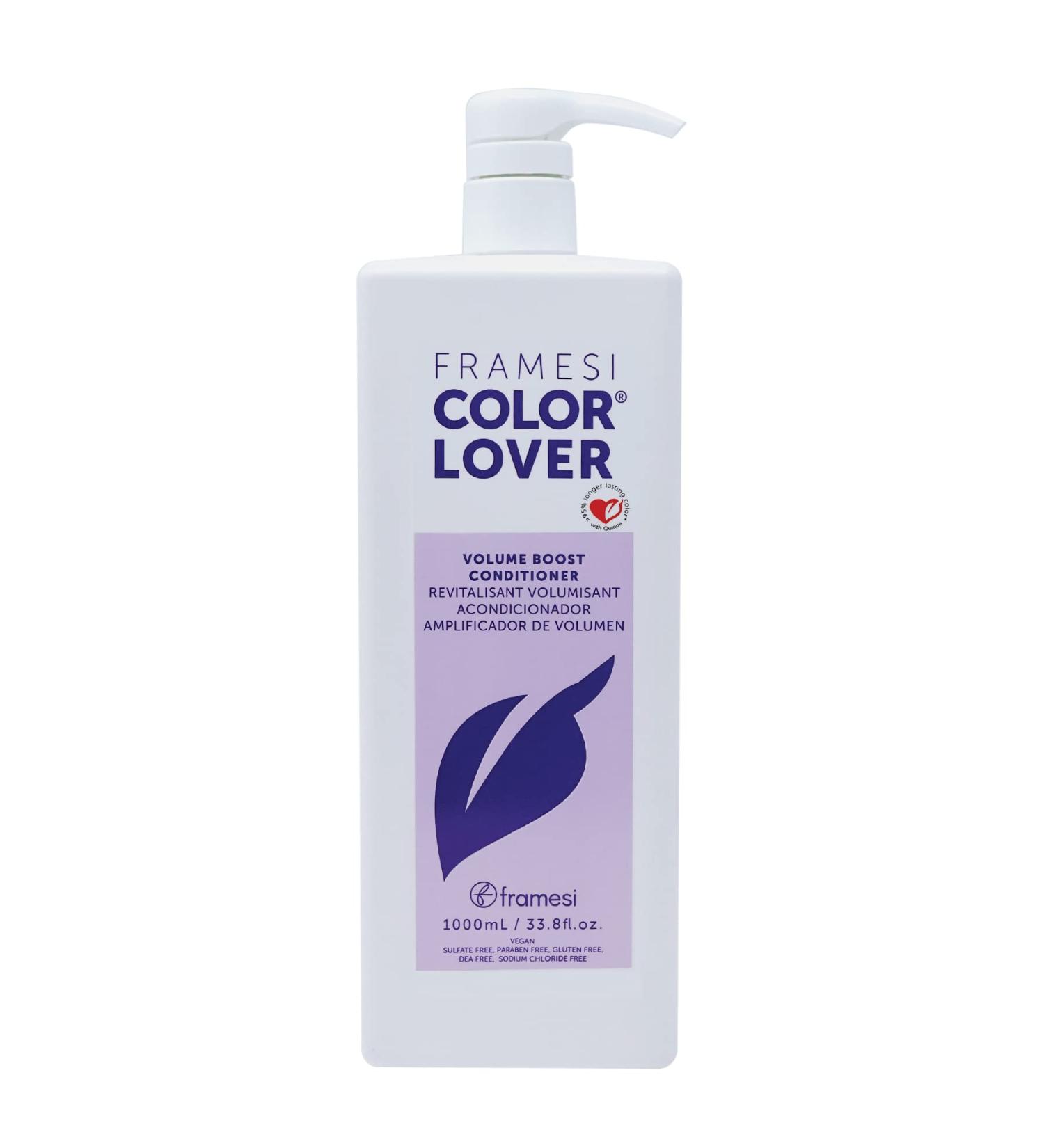 Framesi Color Lover Volume Boost Shampoo 33.8 fl oz - Sulfate-Free with Quinoa & Aloe Vera for Color-Treated Hair - Buy Online on SooperMarket.com