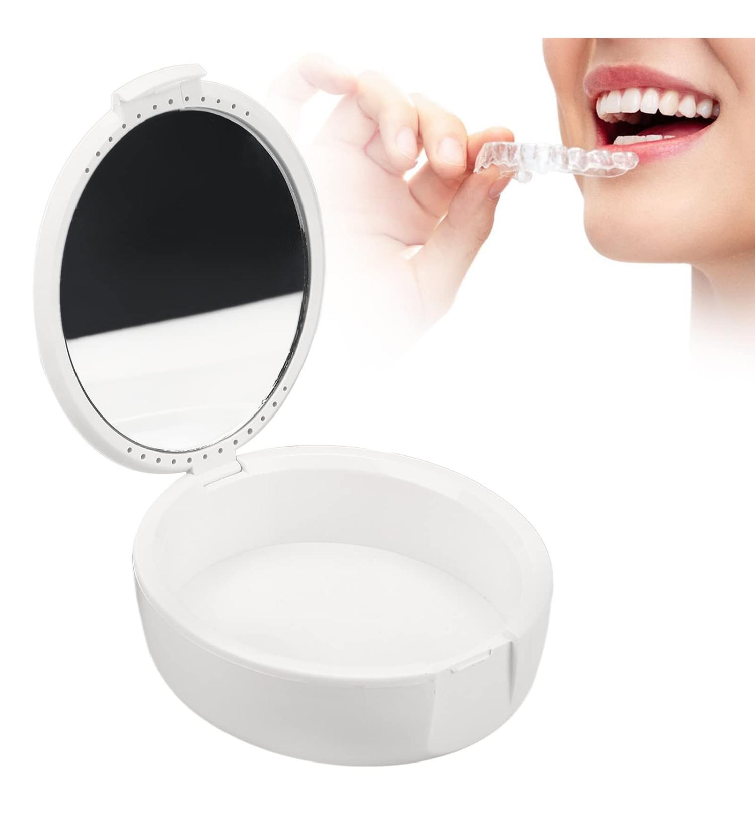 Portable Prosthesis Swimming Case & Cup Holder | Ideal for Seniors | Soaking Container & Storage Solution (White) - Buy Online on SooperMarket.com