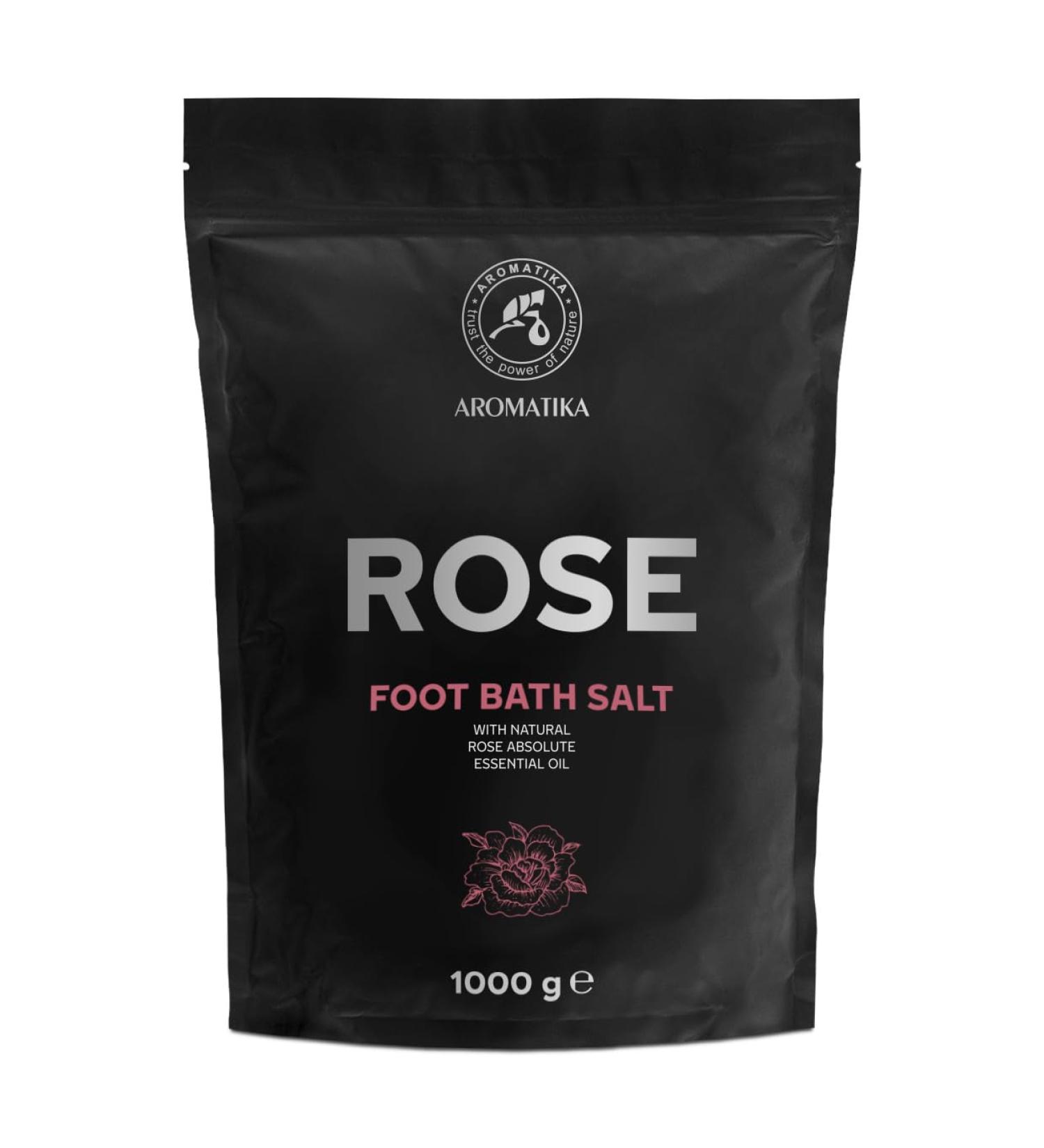 Foot Bath Salt with Sea Salt & Rose Oil - 1kg Pedicure Additive for Tired Feet - Natural Foot Care - Buy Online on SooperMarket.com