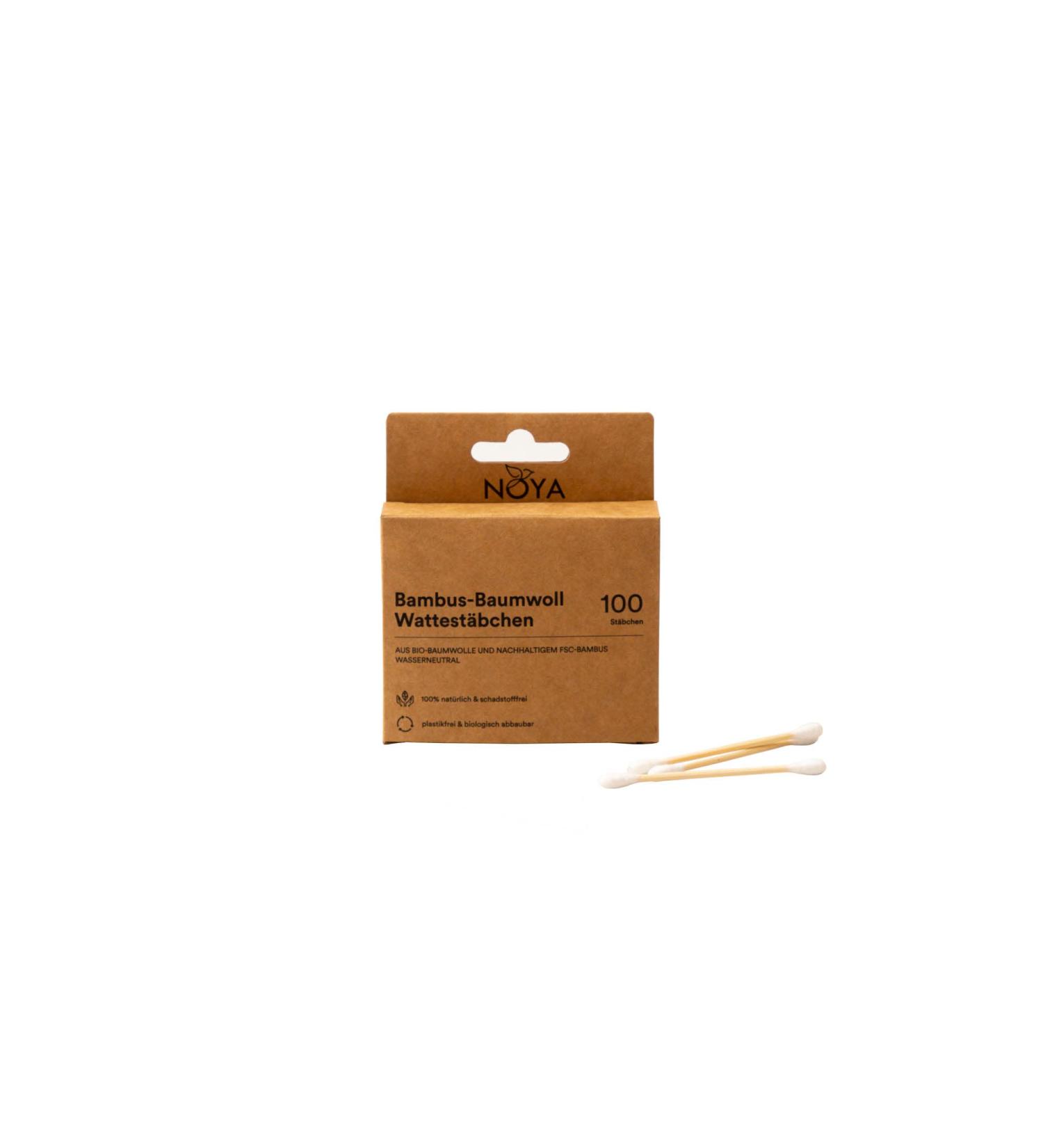 Noya Organic Cotton Buds - 100 Pcs Plastic-Free Biodegradable FSC Certified Bamboo - Buy Online on SooperMarket.com