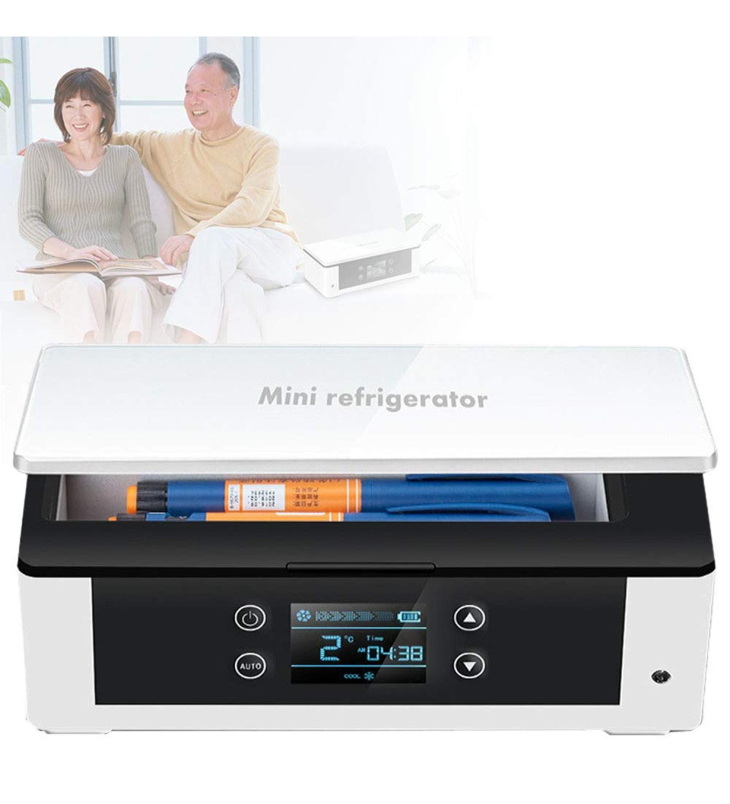 Insulin Cooler Camp Fridge Large-Capacity Medicine Cabinet Intelligent Temperature Control Multiple Power Supply Modes Suitable for Car/Travel/Aircraft - Buy Online on SooperMarket.com