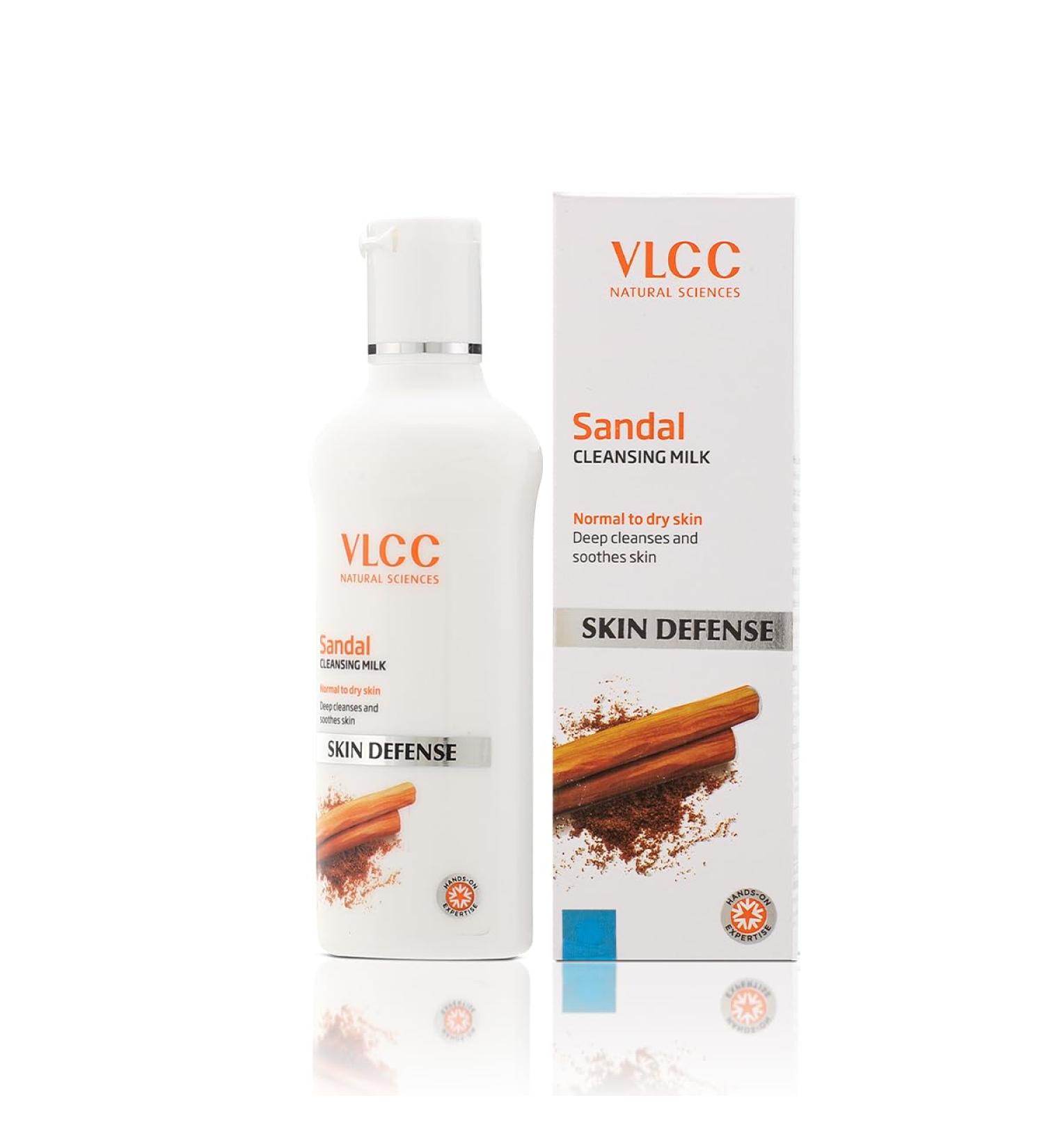 VLCC Sandal Cleansing Milk 100ml - Gentle Face Cleanser for Smooth Skin - Buy Online on SooperMarket.com