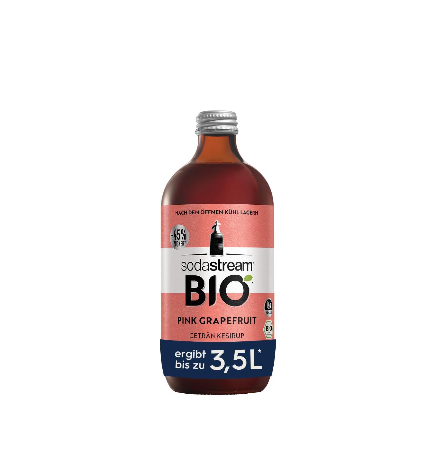 SodaStream ORGANIC Pink Grapefruit Syrup - 500ml | Makes 3.5L Fresh Beverage in Seconds | Buy Online Internationally - Buy Online on SooperMarket.com