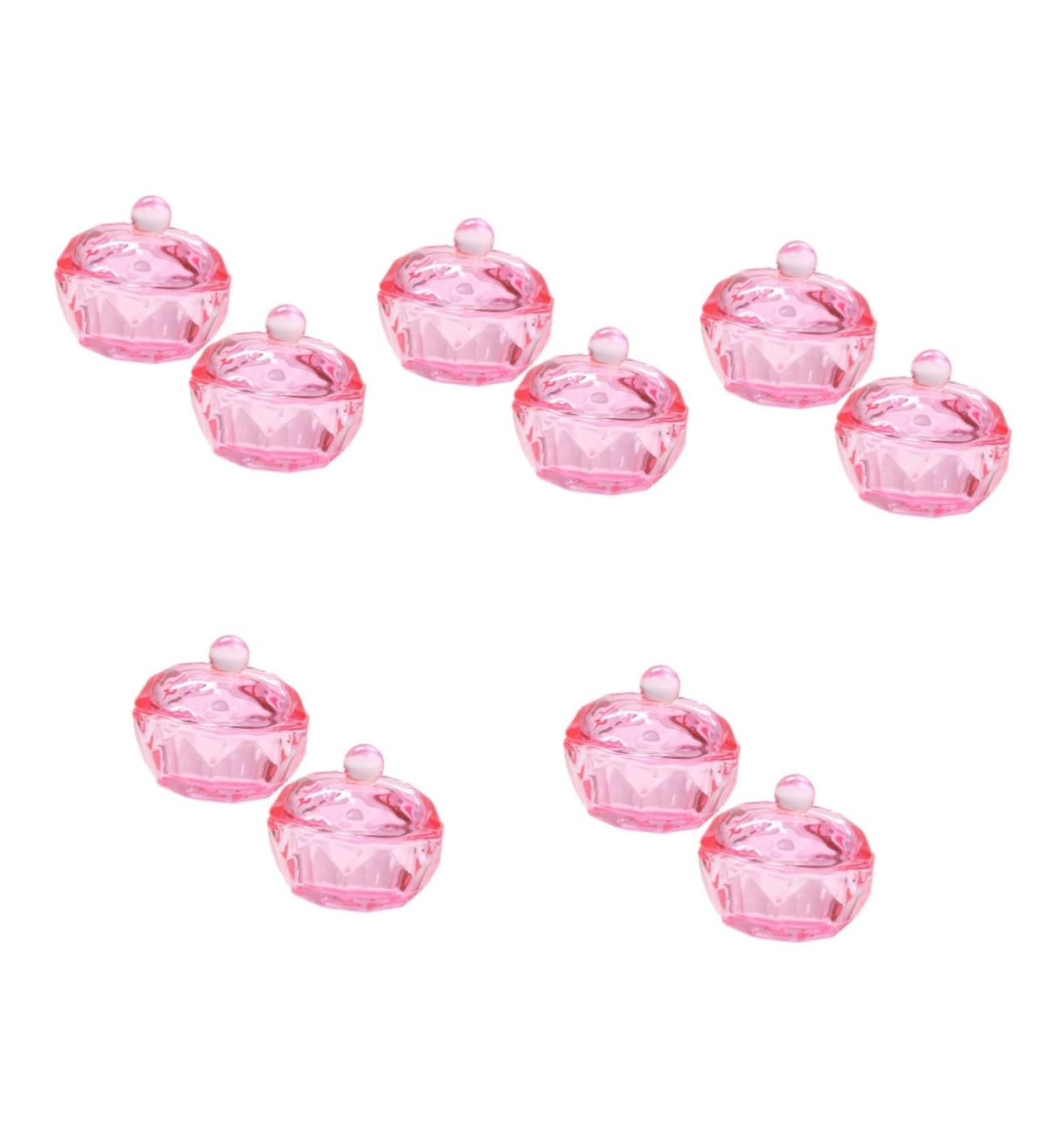 FRCOLOR 10 Pcs Small Glass Dish for Monomer Dappen Dish for Acrylic Nails Dappen Dish Bowl Nail Tips Clear Monomer Holder Stained Glass Colored Glass Dappen Bowl Pink Liquid Vegetable Bowl 4.2x4.2cmx5pcs Pinkx5pcs - Buy Online on SooperMarket.com