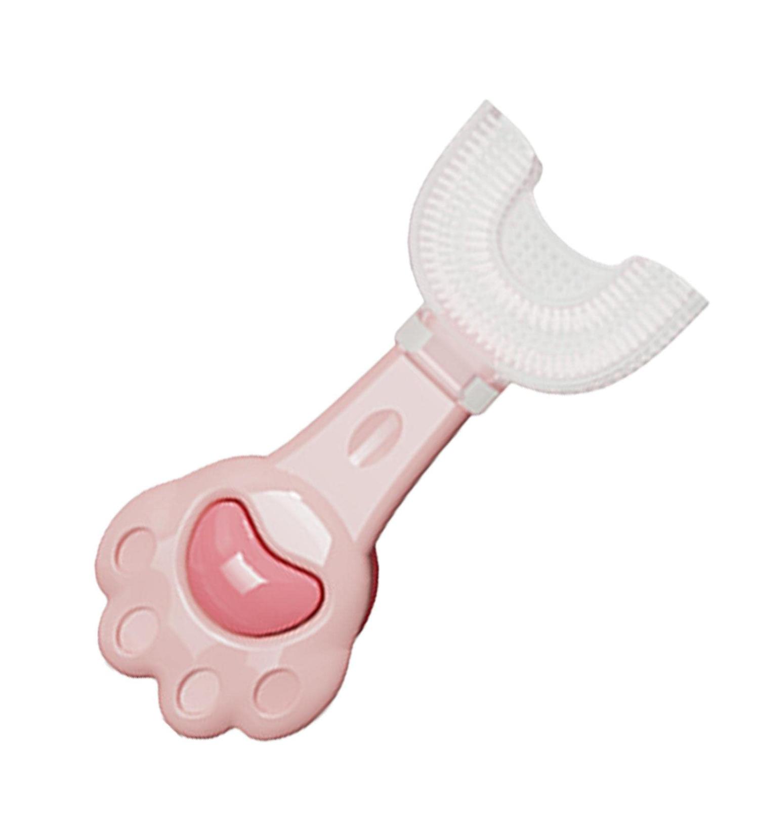 U Shaped Toothbrush for Kids | Manual U Shaped Toothbrush | Manual 360 Degree Oral Teeth Cleaning Brush with Soft Silicone Head for Kids 2-6 Years Aezon Pink 1 count (Pack of 1) - Buy Online on SooperMarket.com