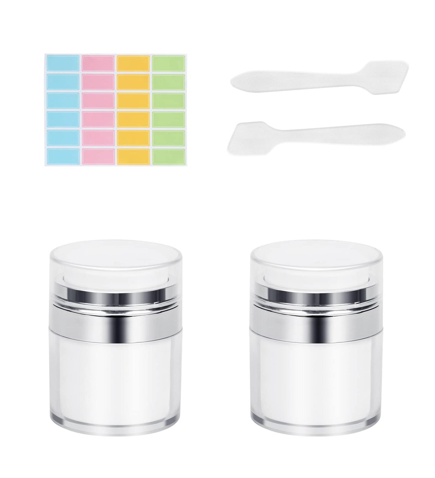 2PCS 30ml Airless Pump Cosmetic Bottles- Refillable Travel Cream Jars - Buy Online on SooperMarket.com