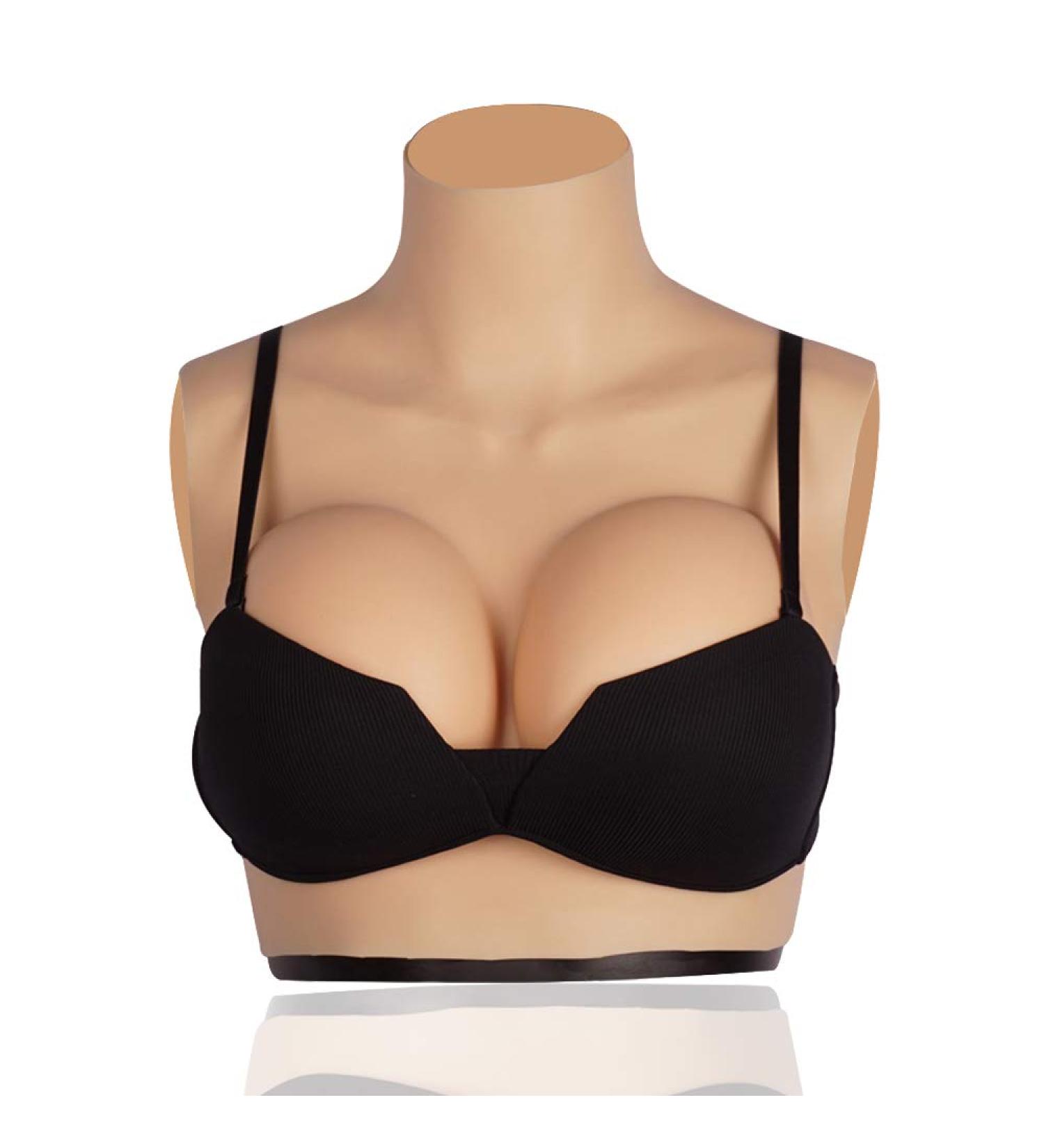 Buy SALANE Silicone Breast Plate - Realistic Brown C Cup Fake Breasts for Drag Queens & Crossdressers | International Shipping Available - Buy Online on SooperMarket.com